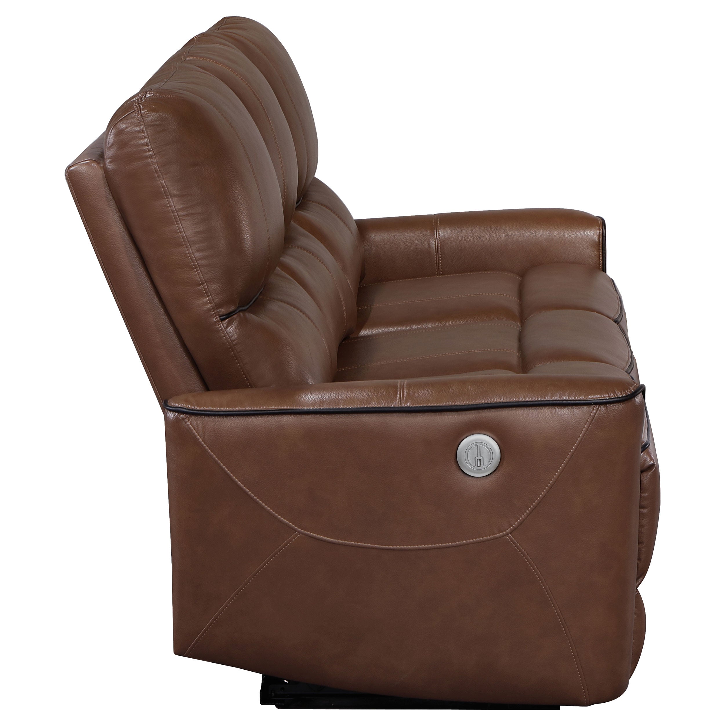 Greenfield Upholstered Power Reclining Sofa Saddle Brown — view 7