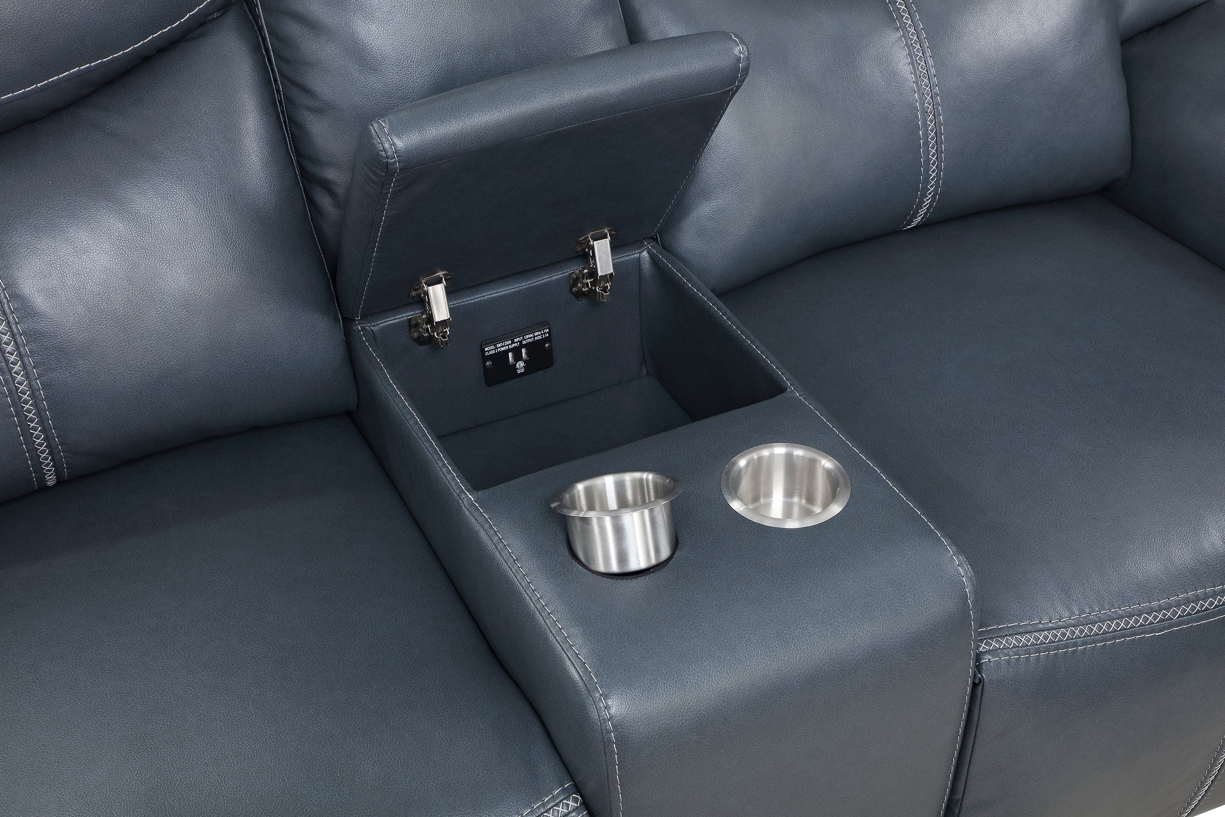 Sloane 2-piece Upholstered Reclining Sofa Set Blue — view 15