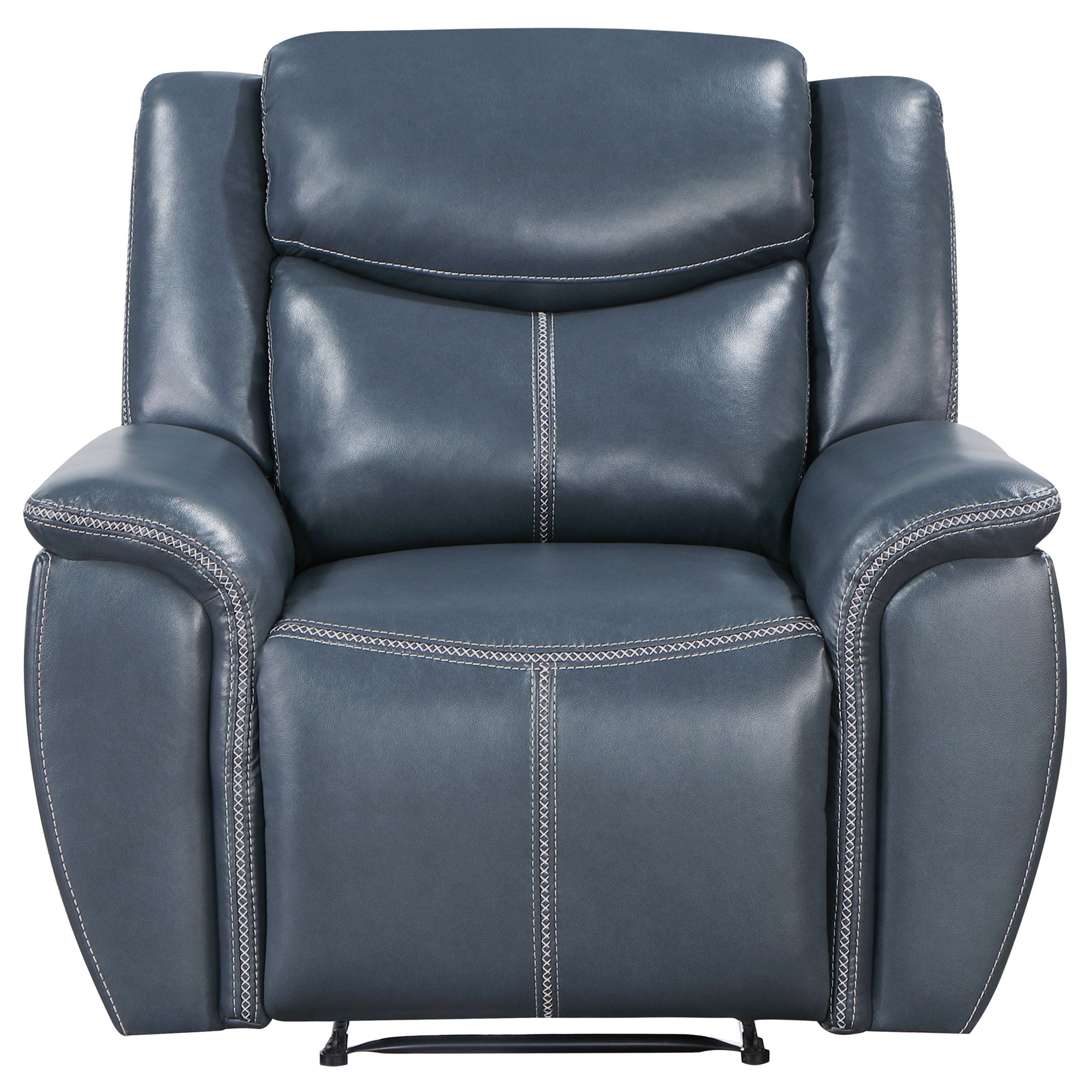 Sloane Upholstered Padded Arm Recliner Chair Blue — view 4
