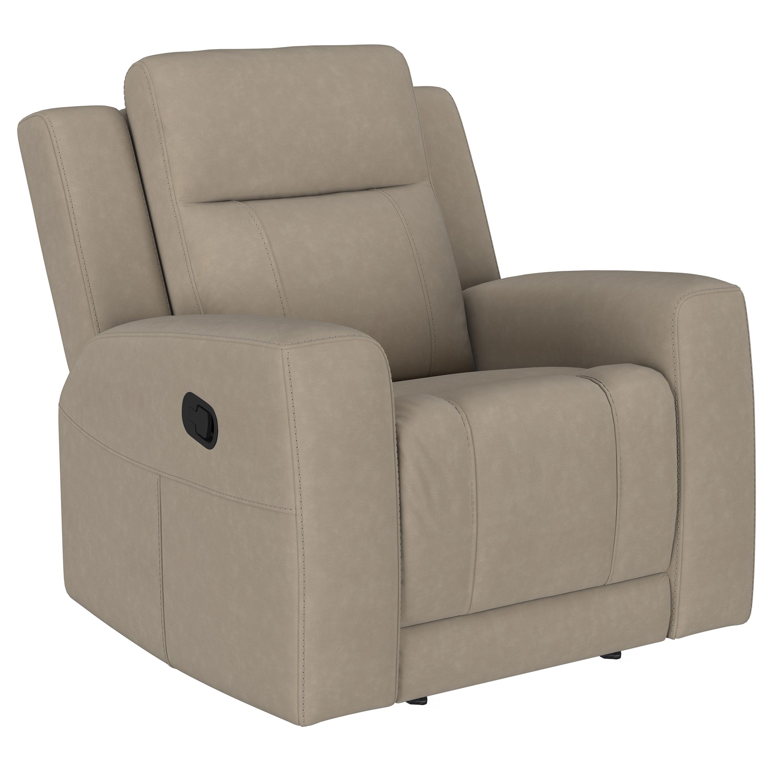 Brentwood 3-piece Upholstered Reclining Sofa Set Taupe — view 9