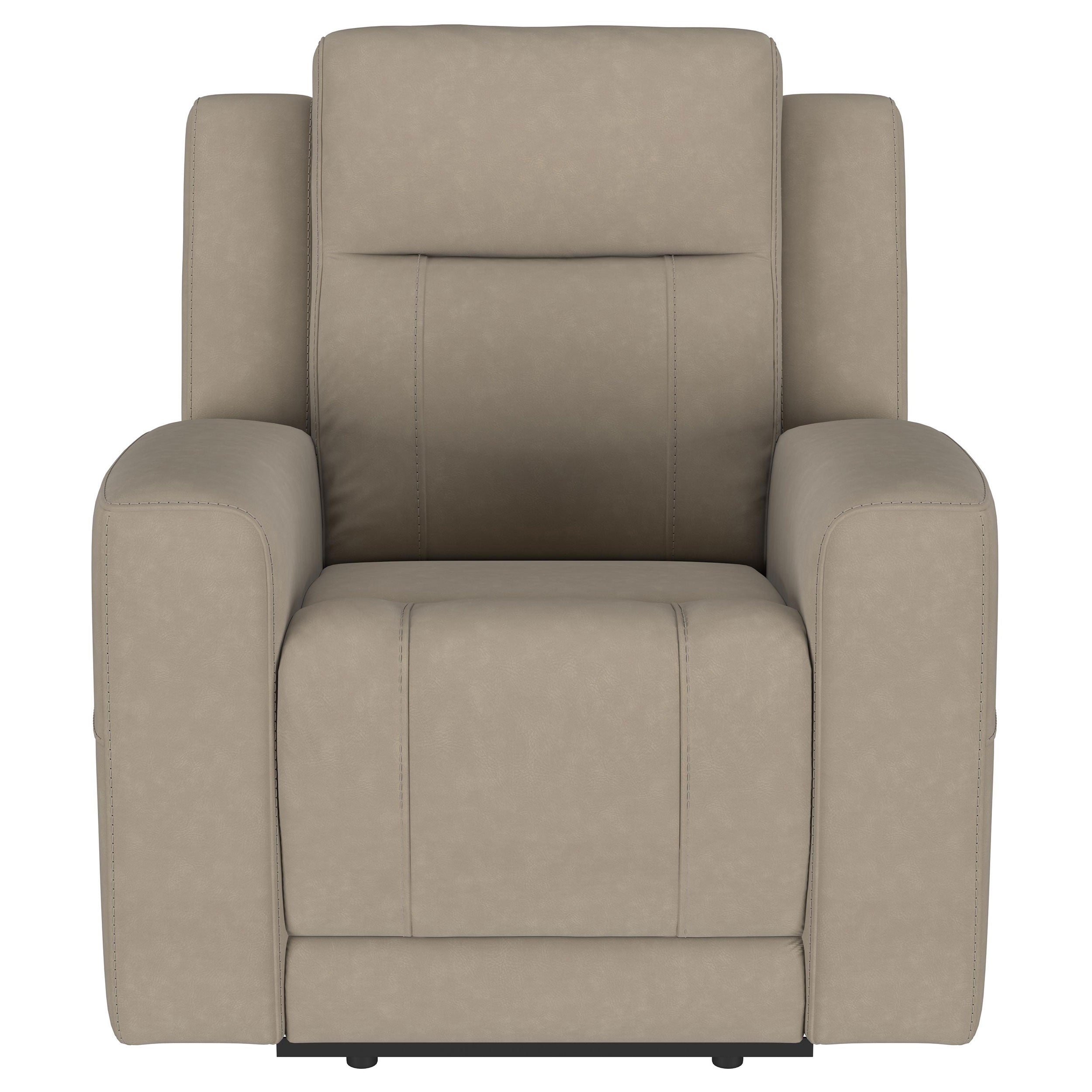 Brentwood 3-piece Upholstered Reclining Sofa Set Taupe — view 12