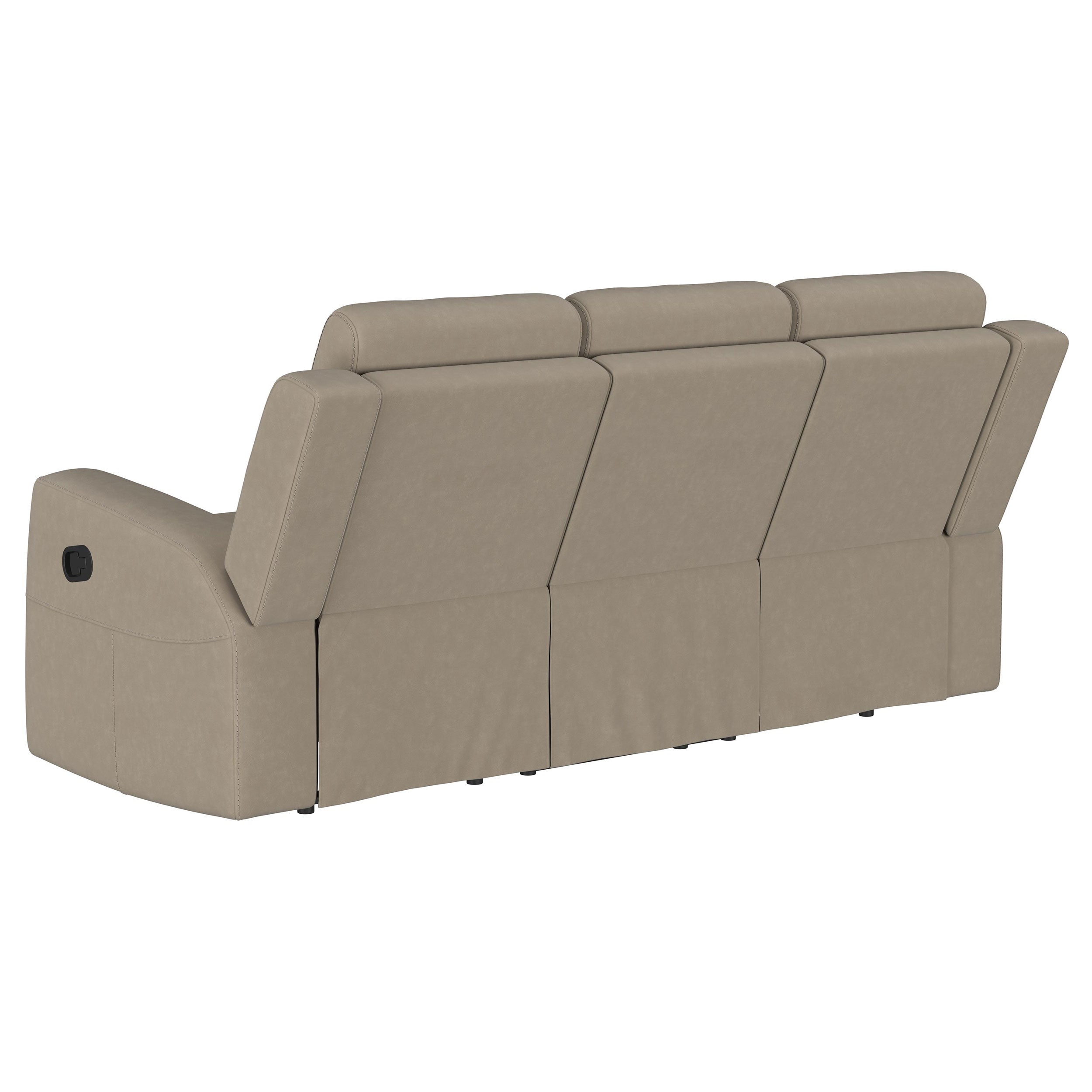 Brentwood Upholstered Motion Reclining Sofa Taupe — view 6