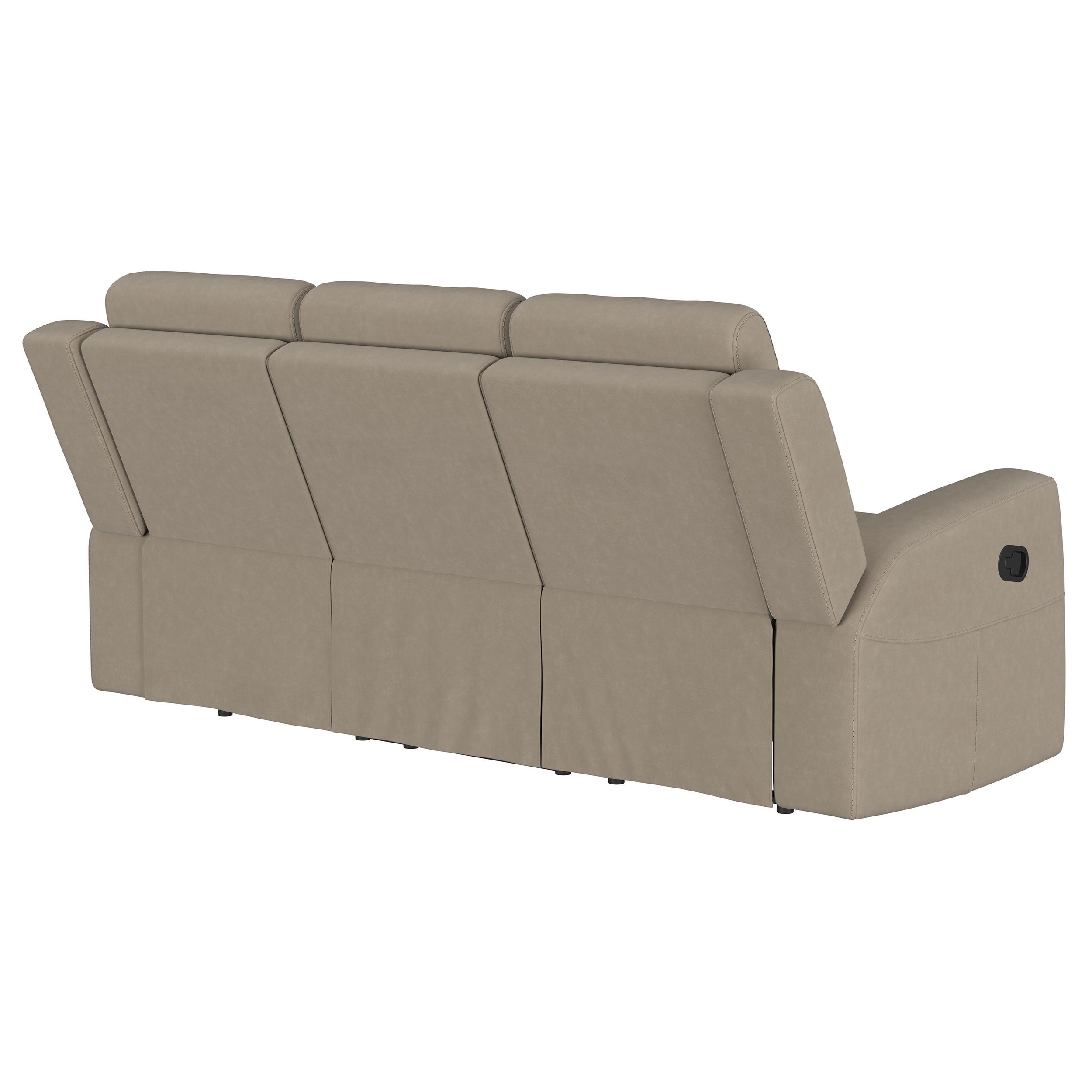 Brentwood Upholstered Motion Reclining Sofa Taupe — view 8