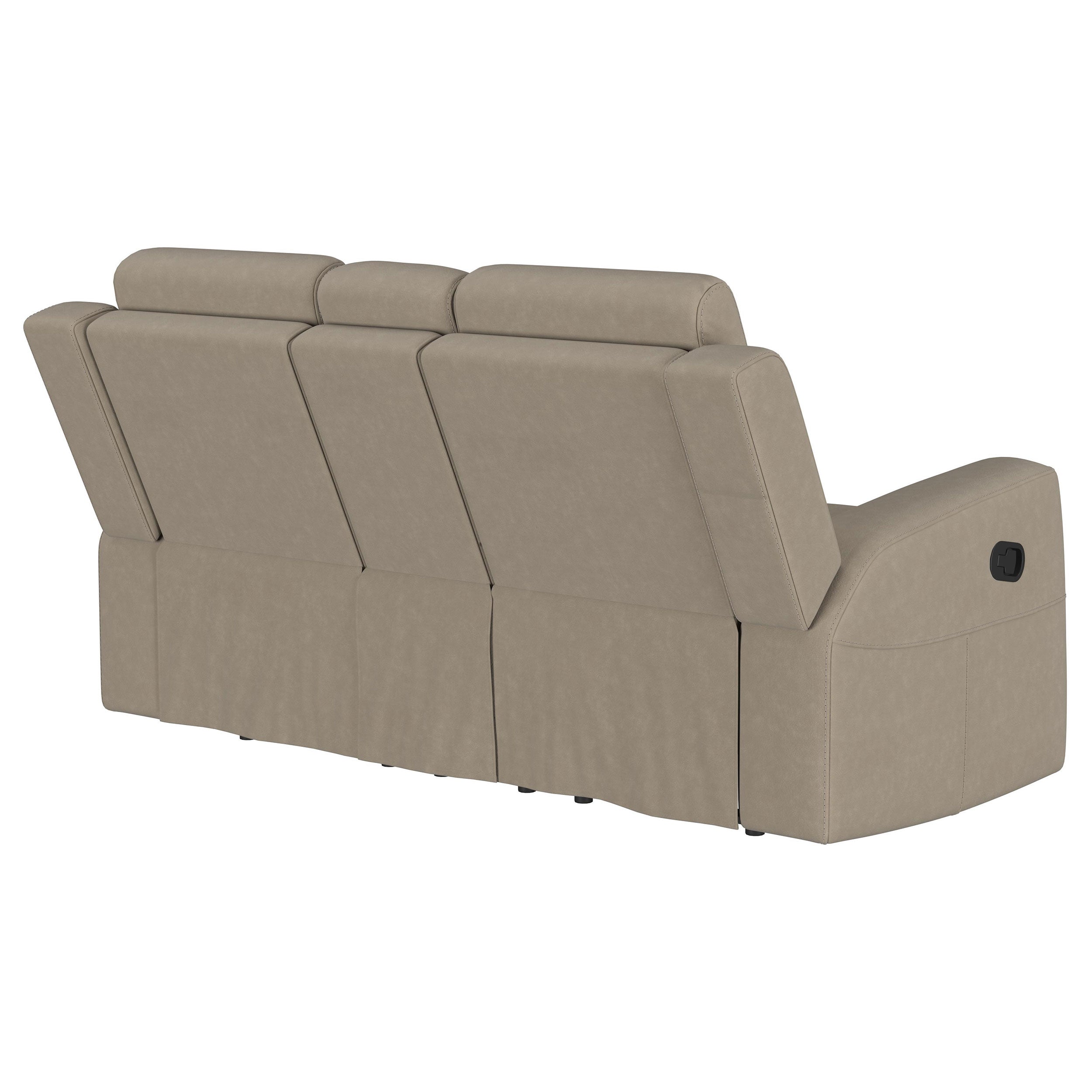 Brentwood Upholstered Motion Reclining Loveseat Taupe — view 9