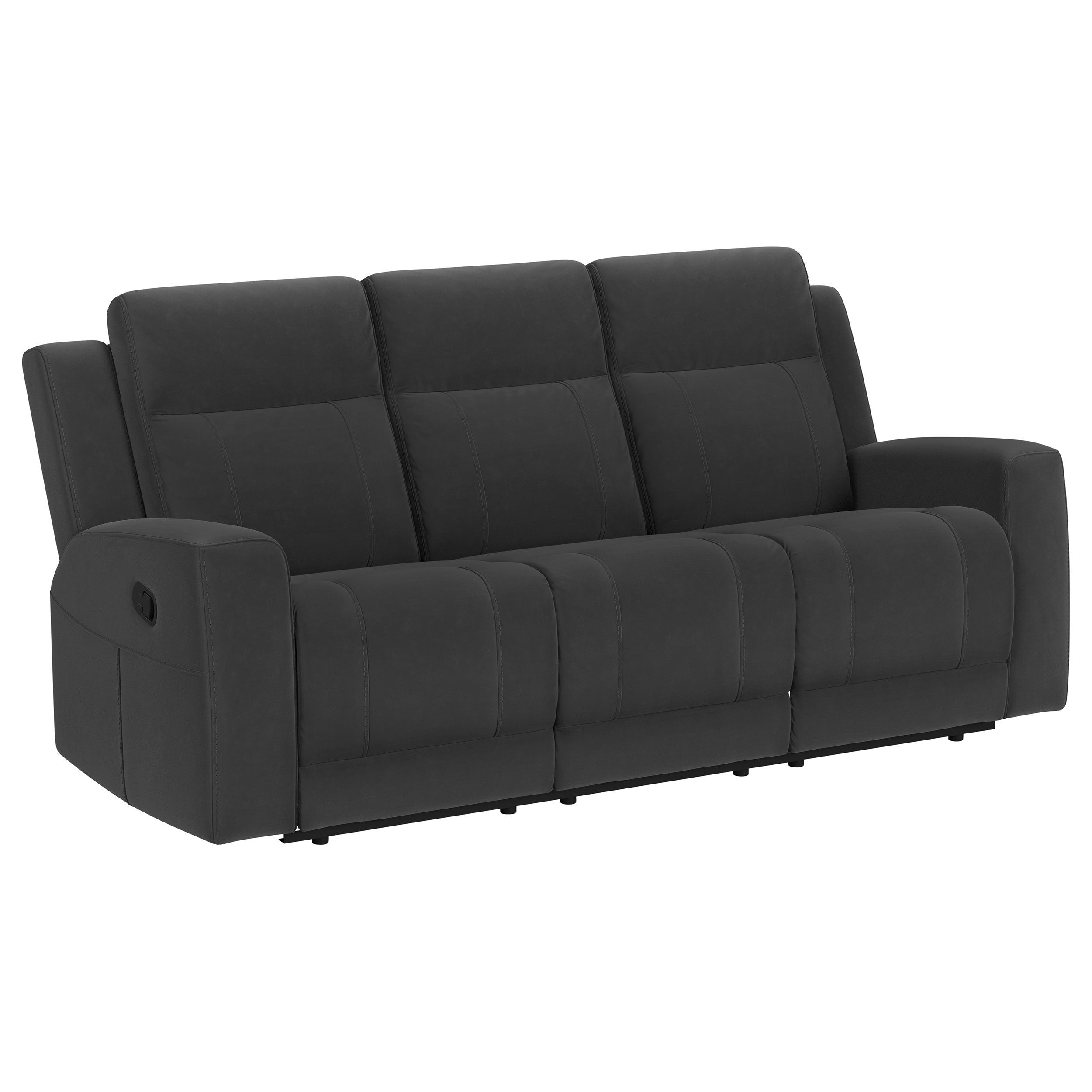 Brentwood 3-piece Upholstered Reclining Sofa Set Charcoal — view 3