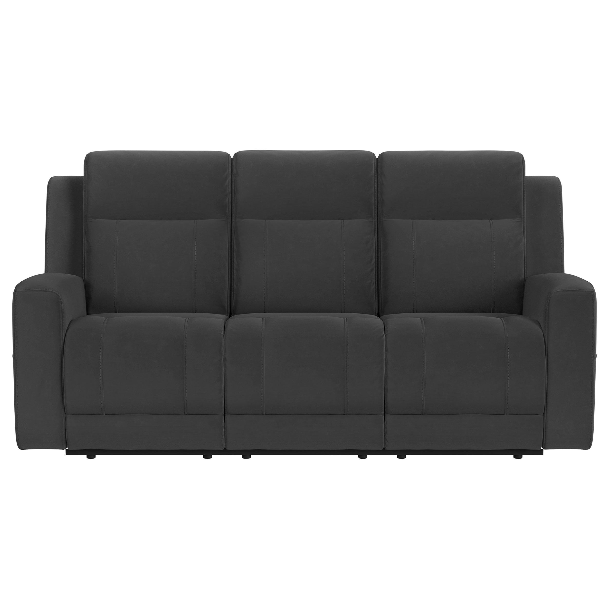 Brentwood 3-piece Upholstered Reclining Sofa Set Charcoal — view 4