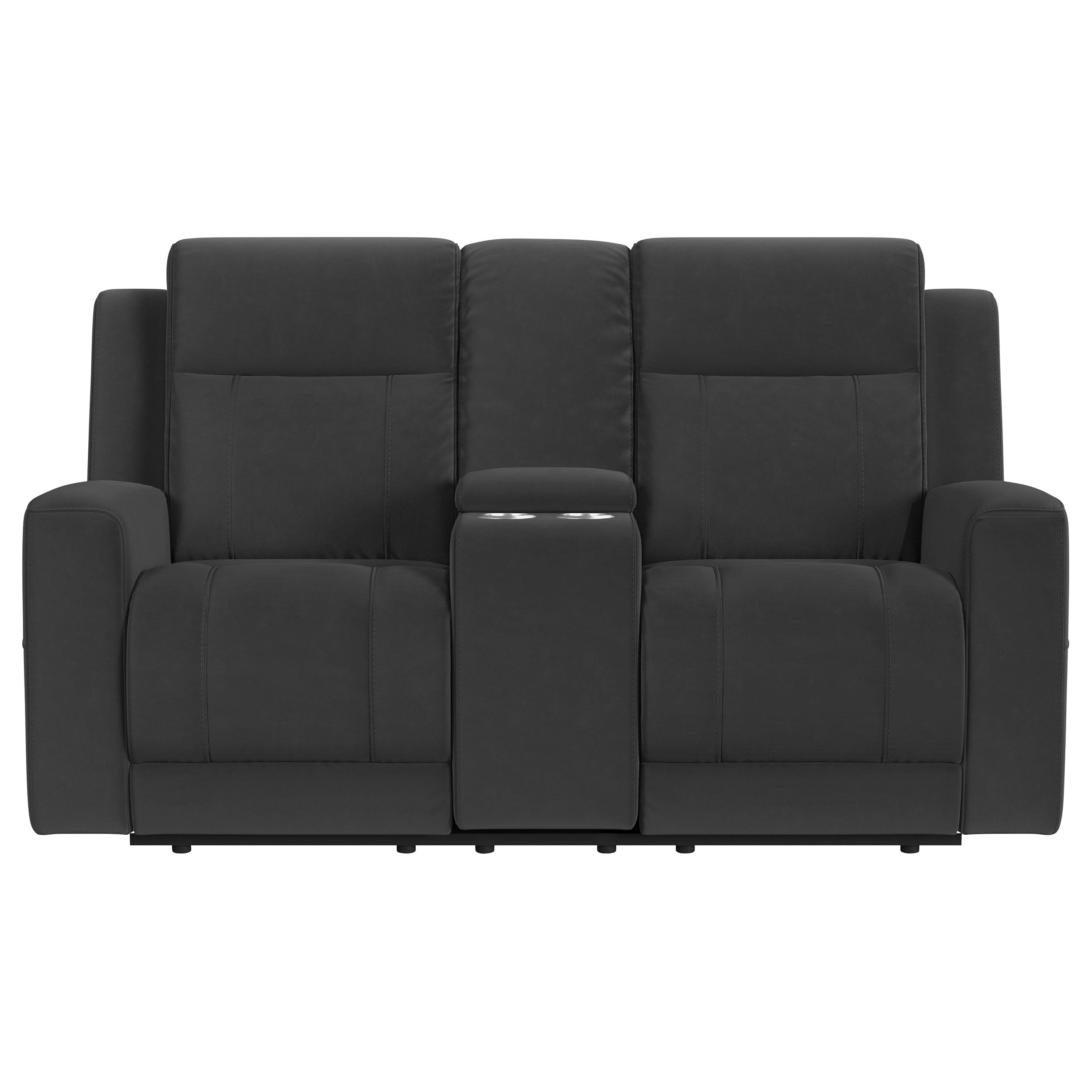 Brentwood 3-piece Upholstered Reclining Sofa Set Charcoal — view 8