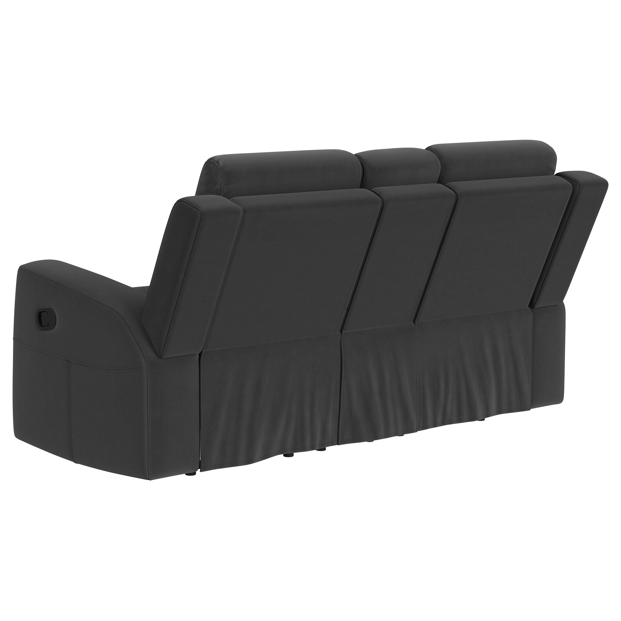 Brentwood 3-piece Upholstered Reclining Sofa Set Charcoal — view 9