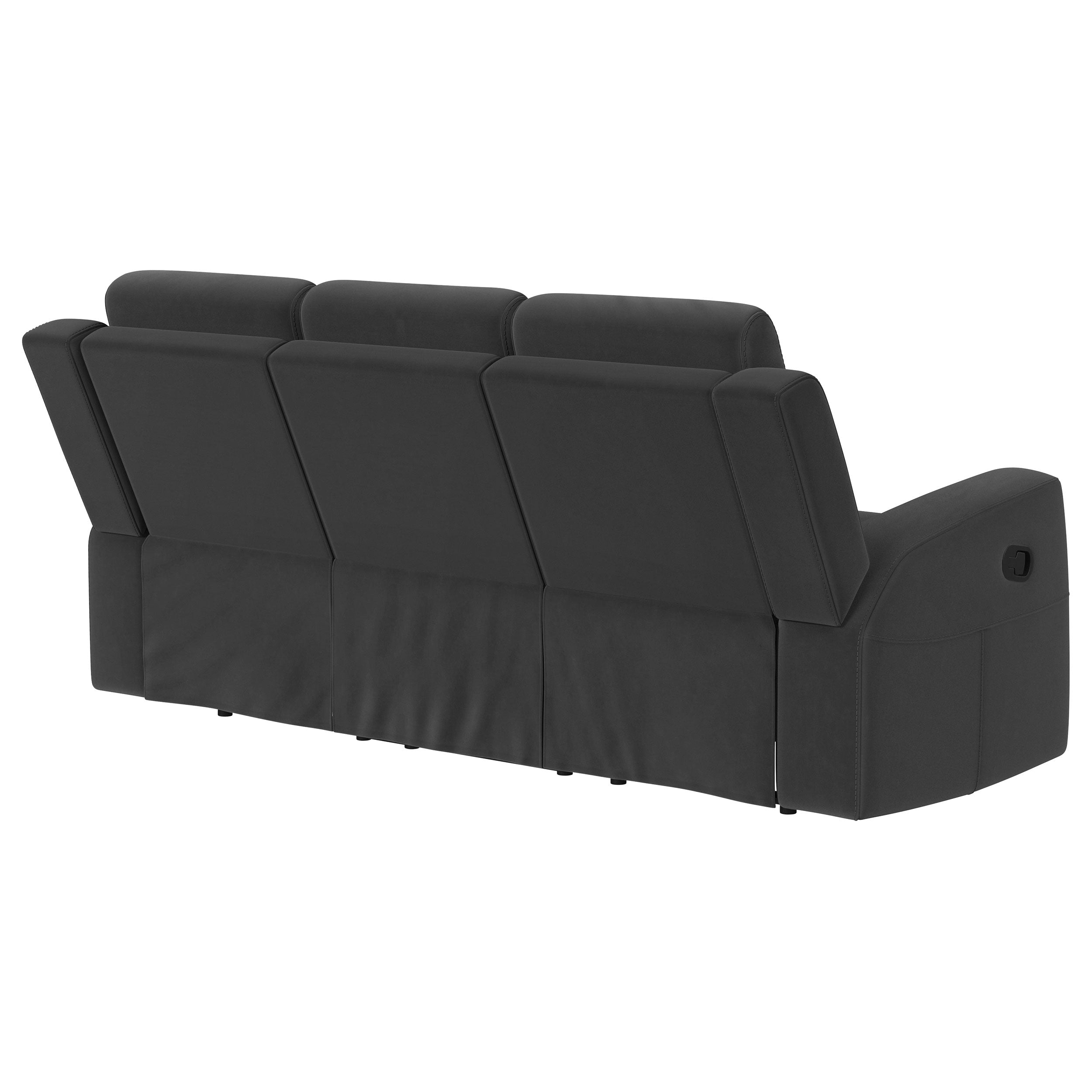 Brentwood Upholstered Motion Reclining Sofa Dark Charcoal — view 7