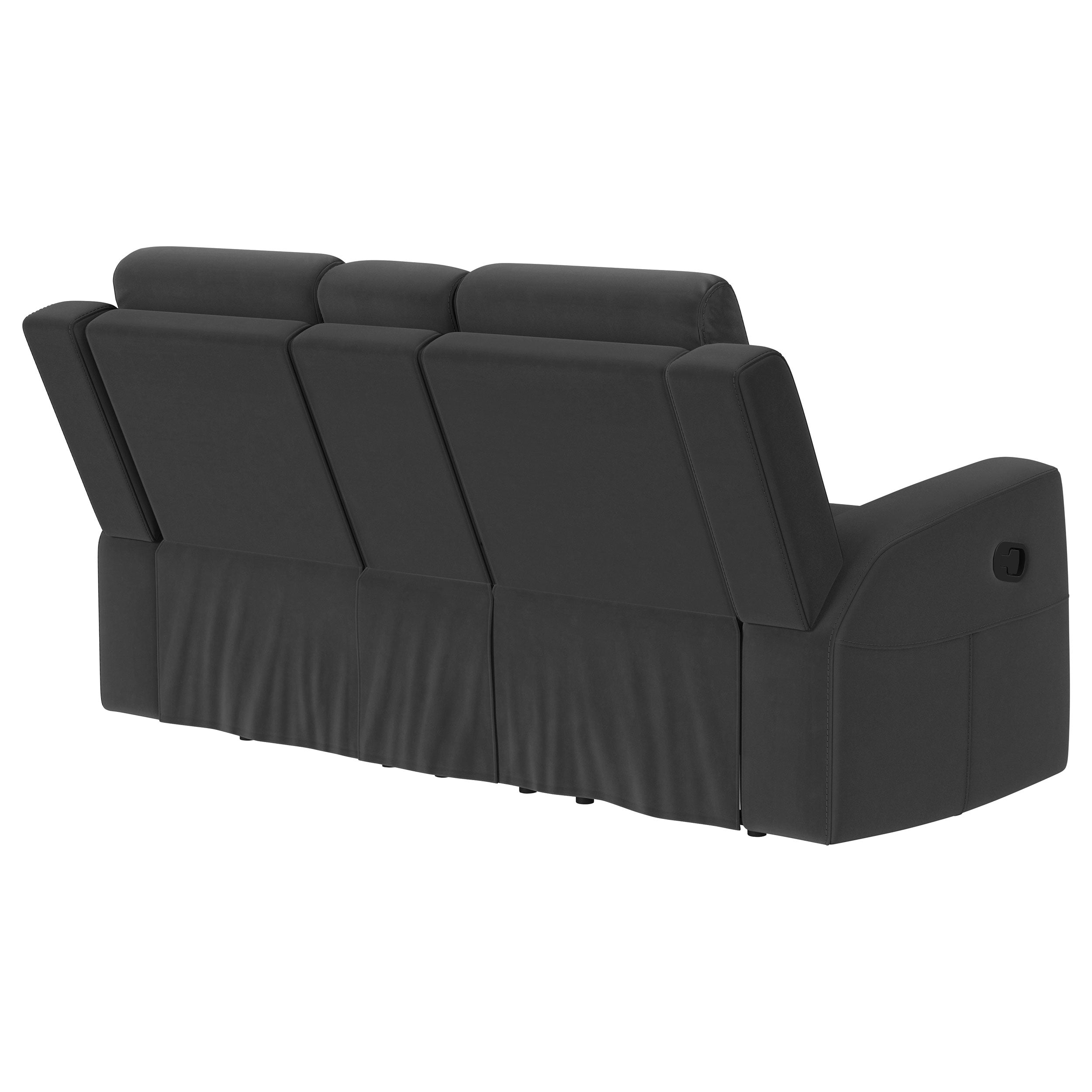 Brentwood Upholstered Reclining Loveseat Dark Charcoal — view 8