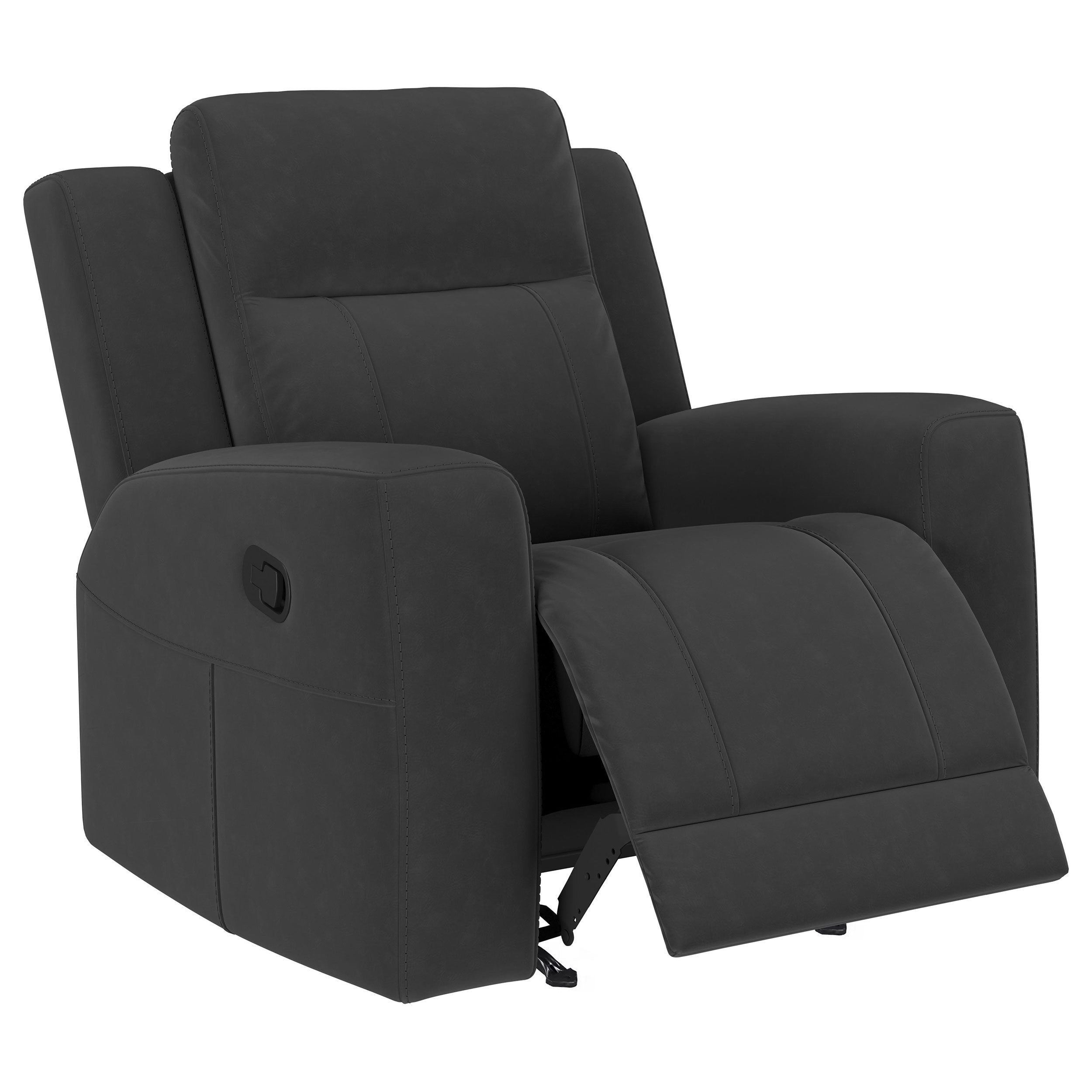 Brentwood Upholstered Recliner Chair Dark Charcoal — view 3