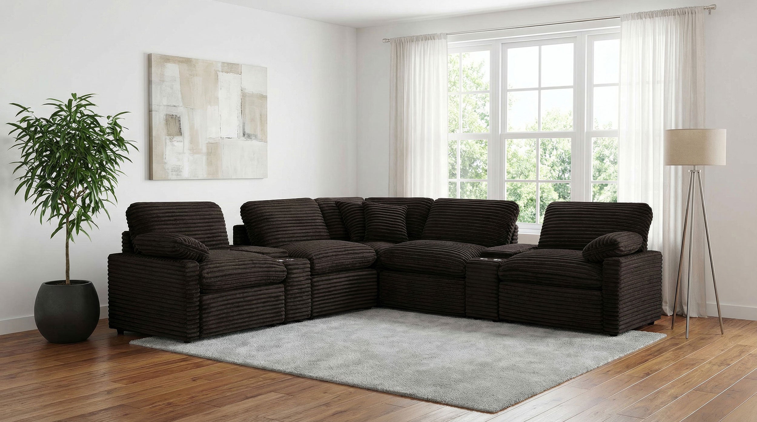 Collins 7-piece Modular Power Reclining Sectional Chocolate Brown — view 2