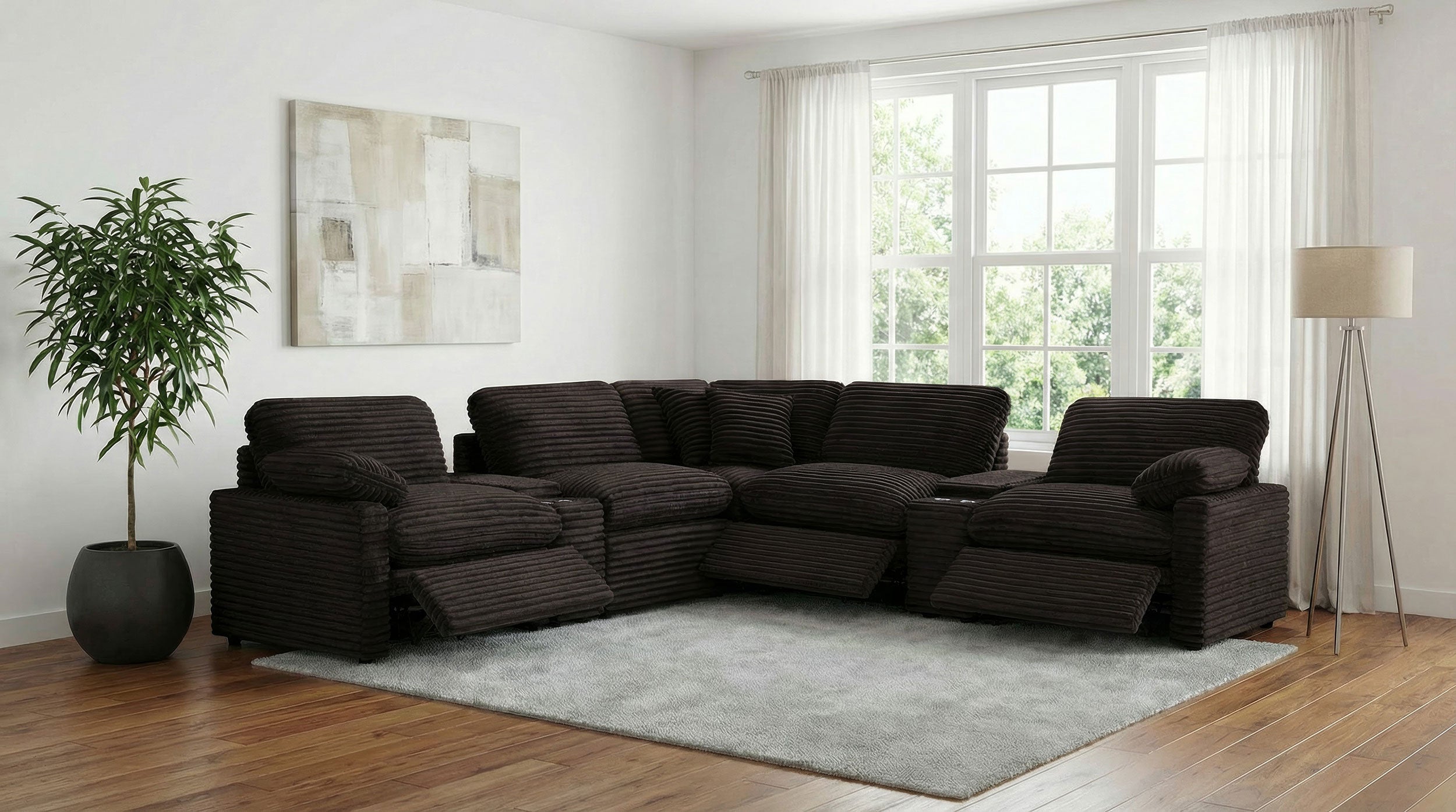Collins 7-piece Modular Power Reclining Sectional Chocolate Brown — view 3