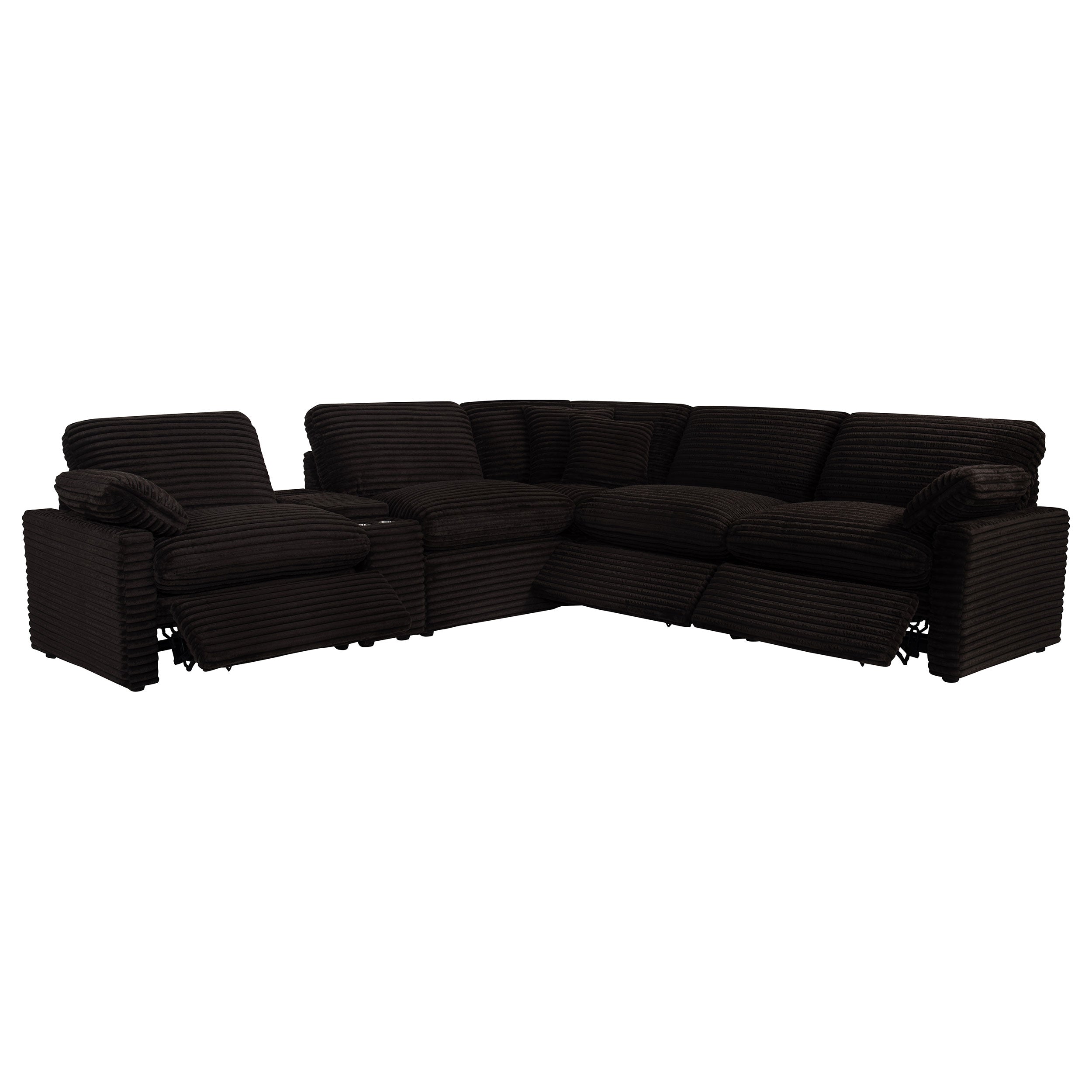 Collins 6-piece Modular Power Reclining Sectional Chocolate Brown — view 4