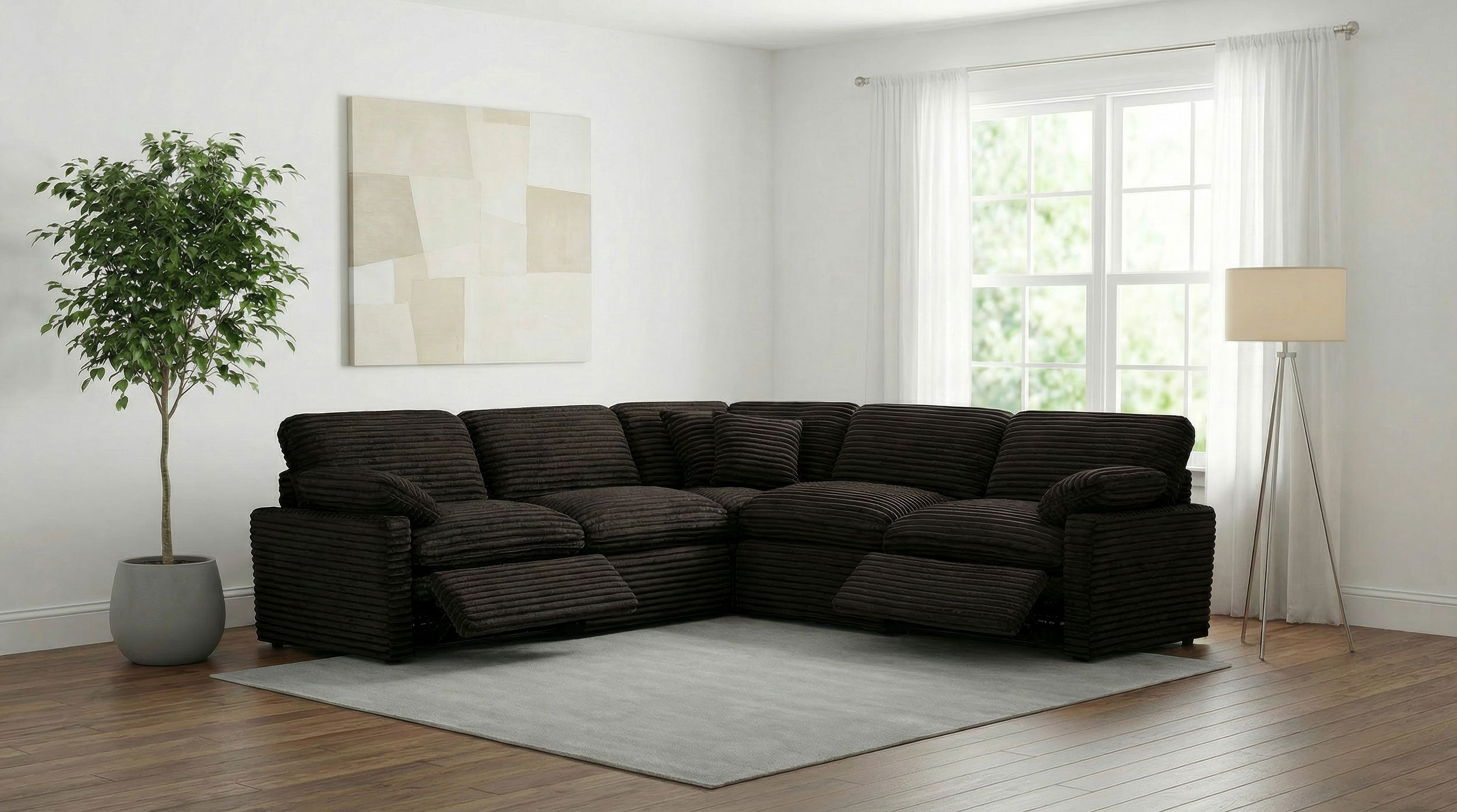Collins 5-piece Modular Power Reclining Sectional Chocolate Brown — view 3