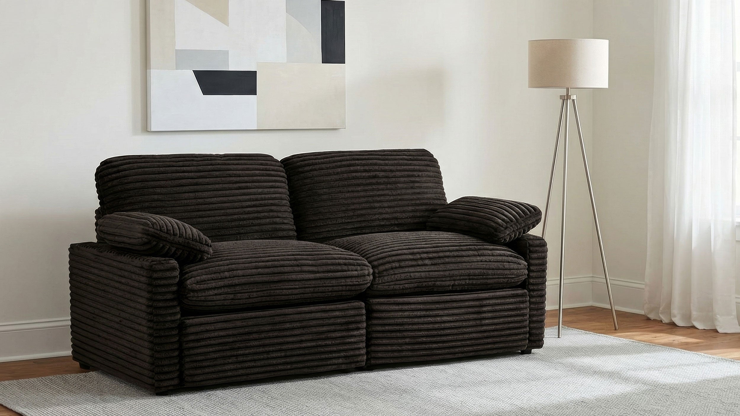 Collins Modular Power Loveseat Chocolate Brown — view 2