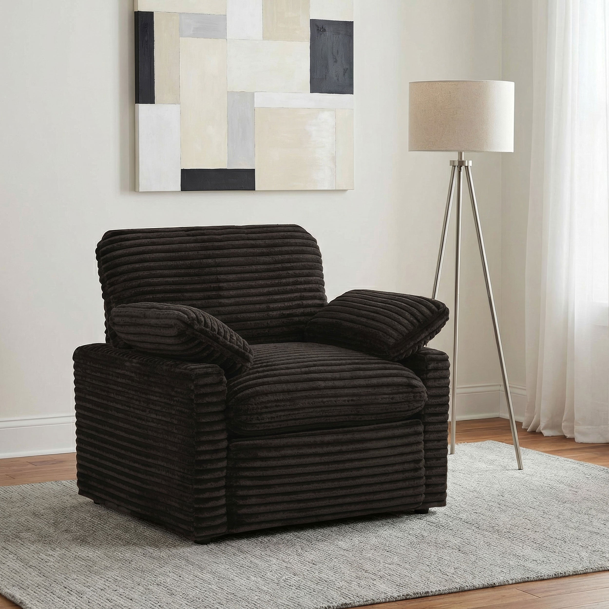 Collins Upholstered Power Recliner Chair Chocolate Brown — view 2