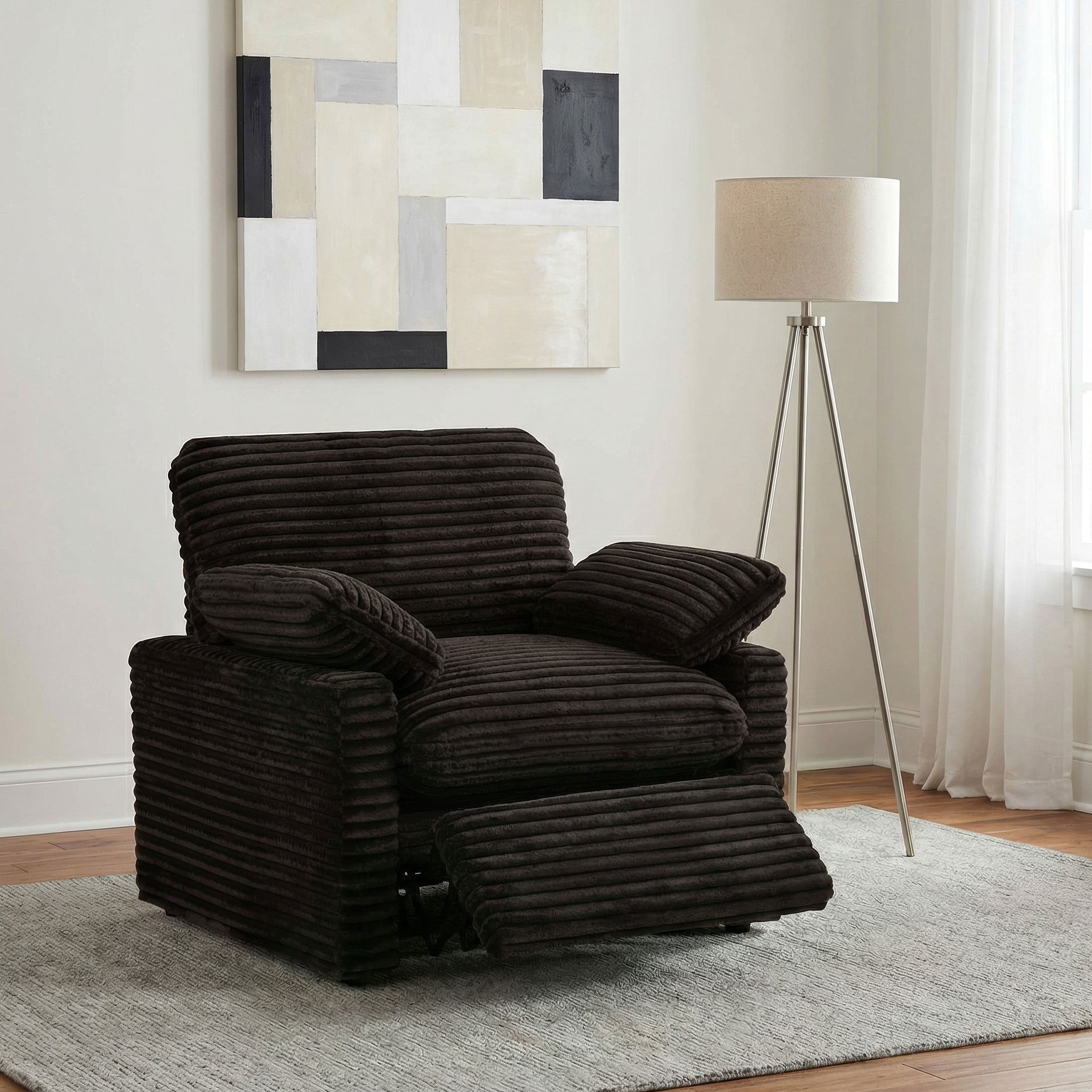 Collins Upholstered Power Recliner Chair Chocolate Brown — view 3