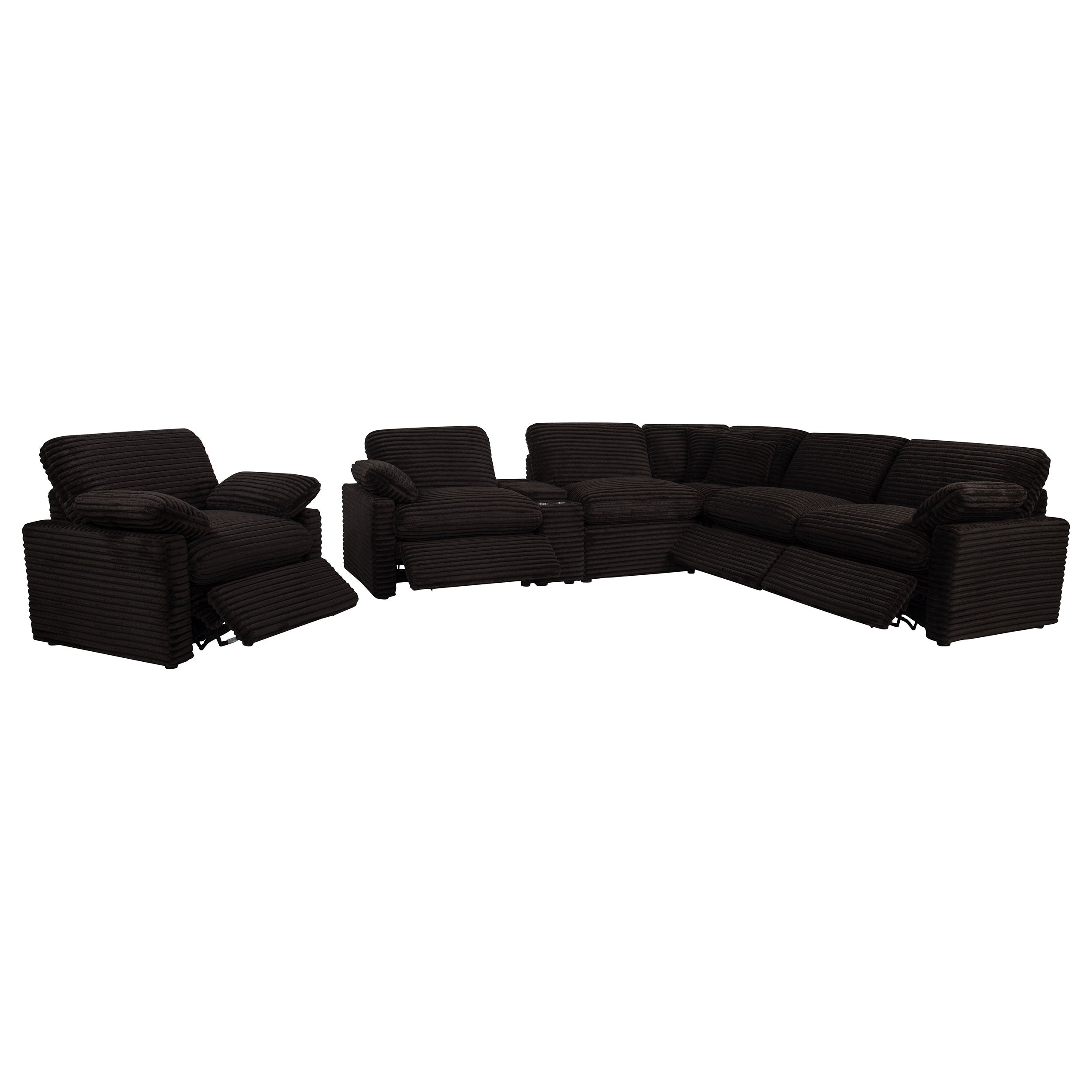 Collins Upholstered Power Recliner Chair Chocolate Brown — view 14