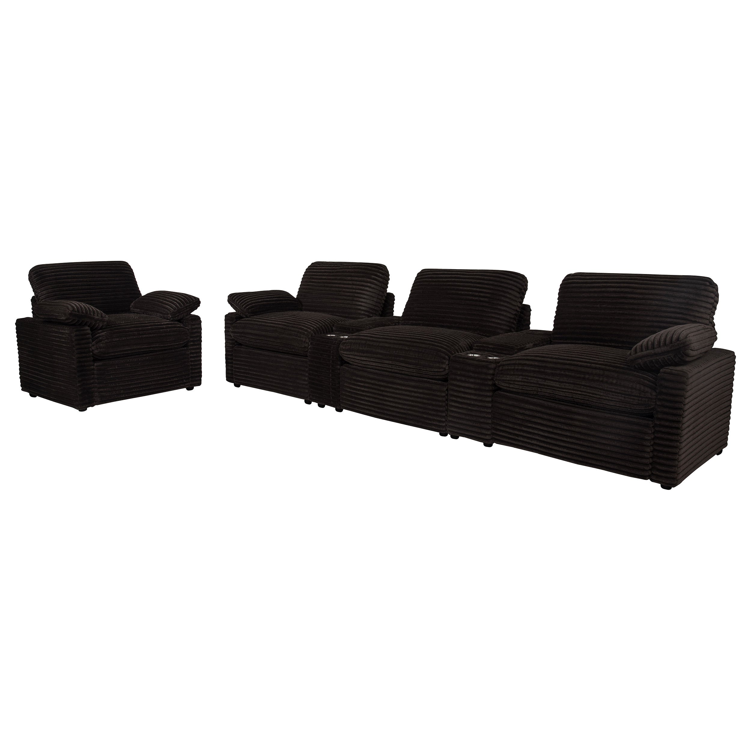 Collins Upholstered Power Recliner Chair Chocolate Brown — view 15