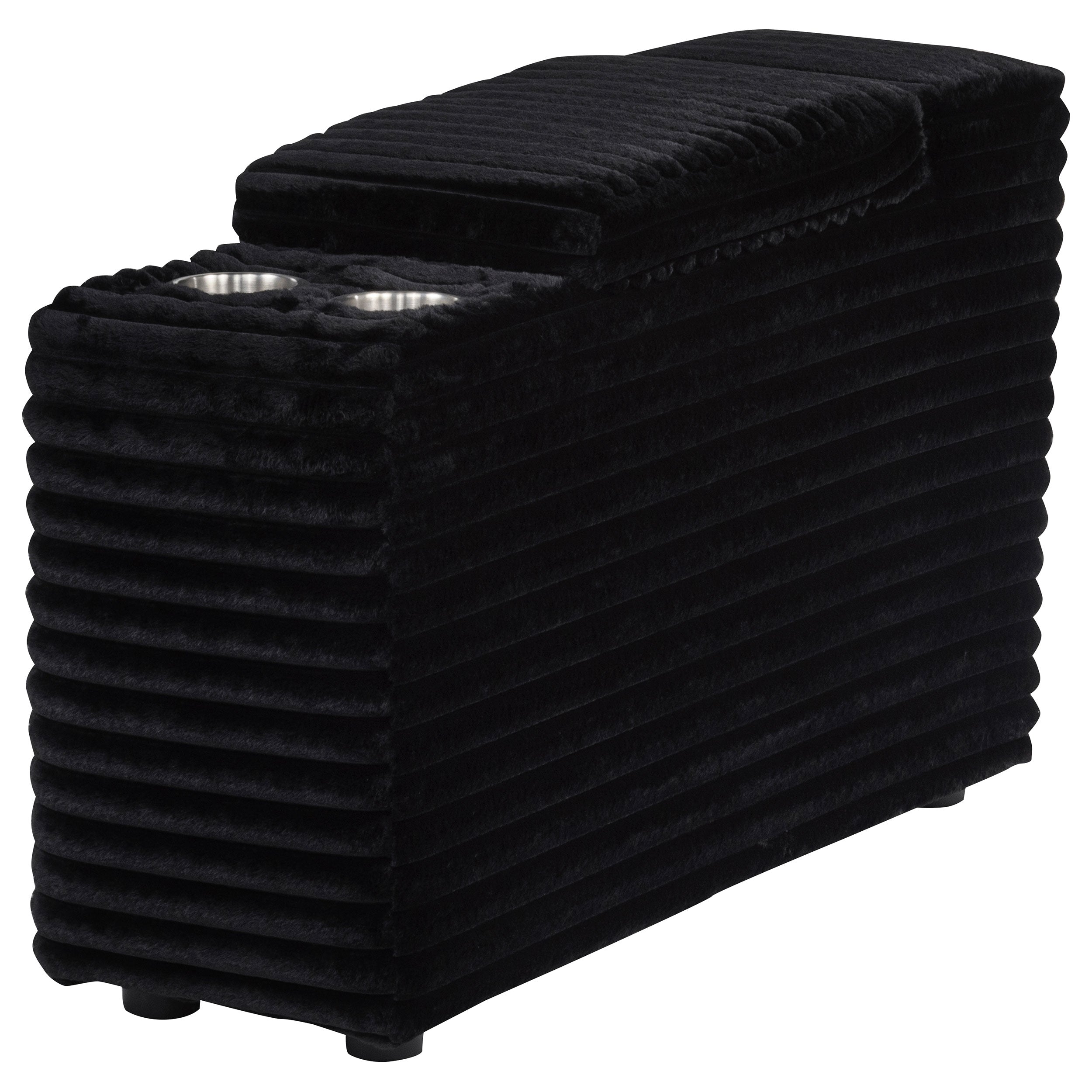 Collins Upholstered Modular Storage Console Black — view 4