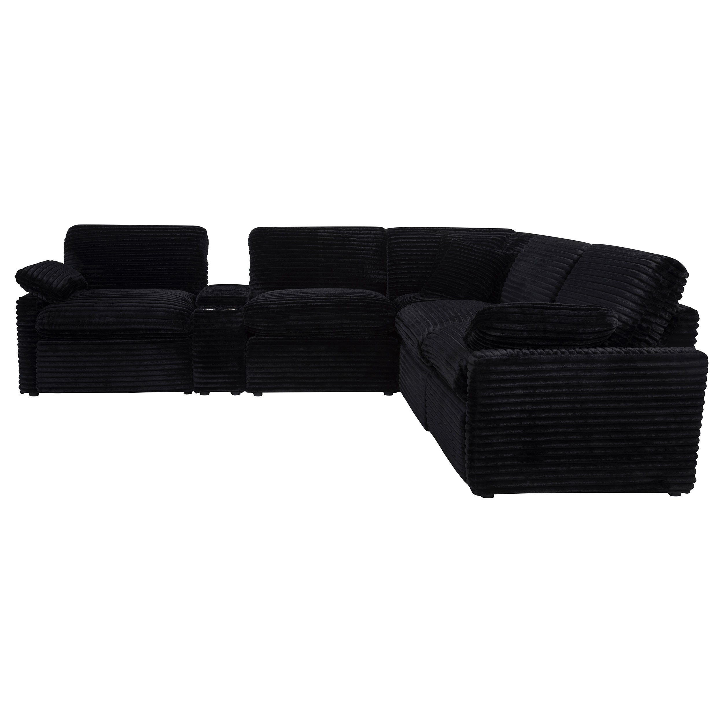 Collins 6-piece Modular Power Reclining Sectional Black — view 5