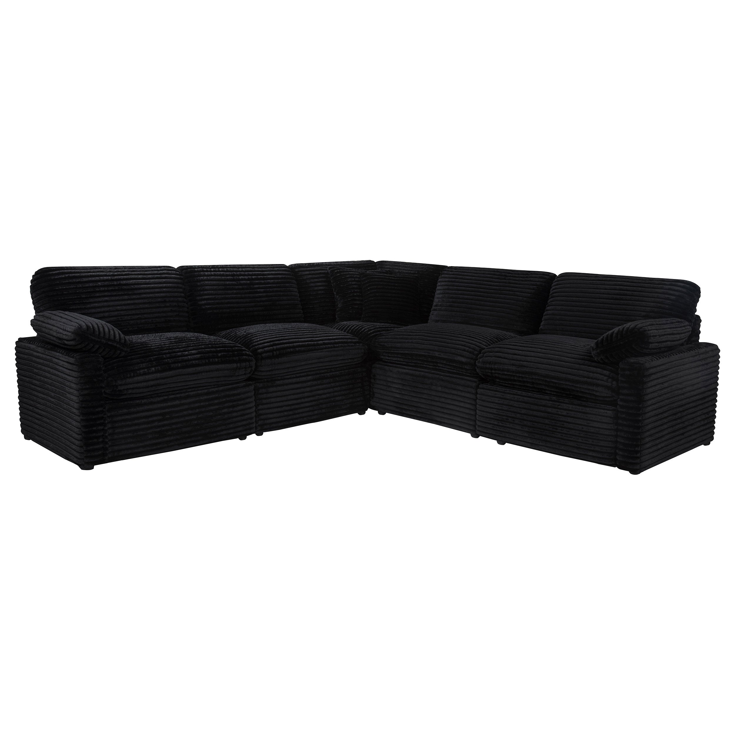 Collins 5-piece Modular Power Reclining Sectional Black — view 1