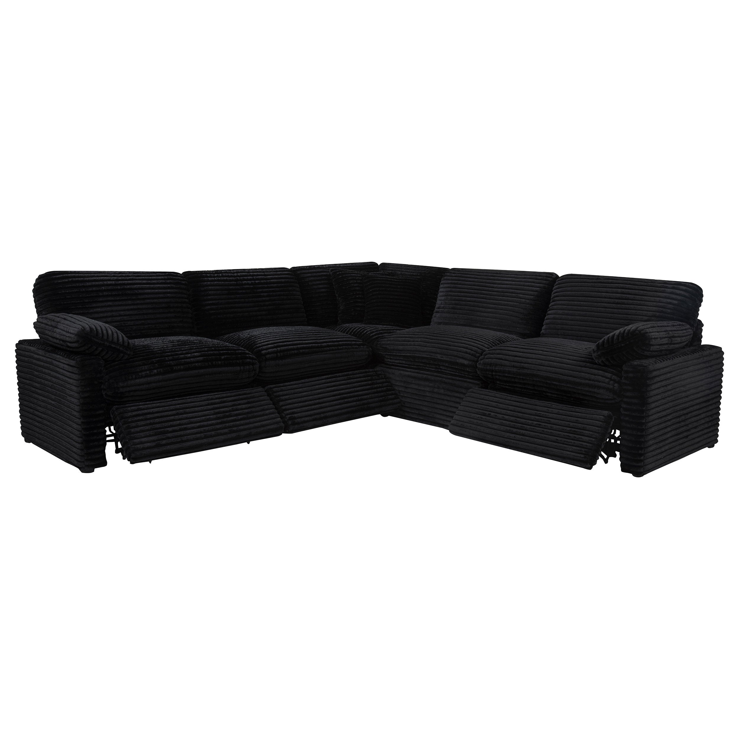 Collins 5-piece Modular Power Reclining Sectional Black — view 4