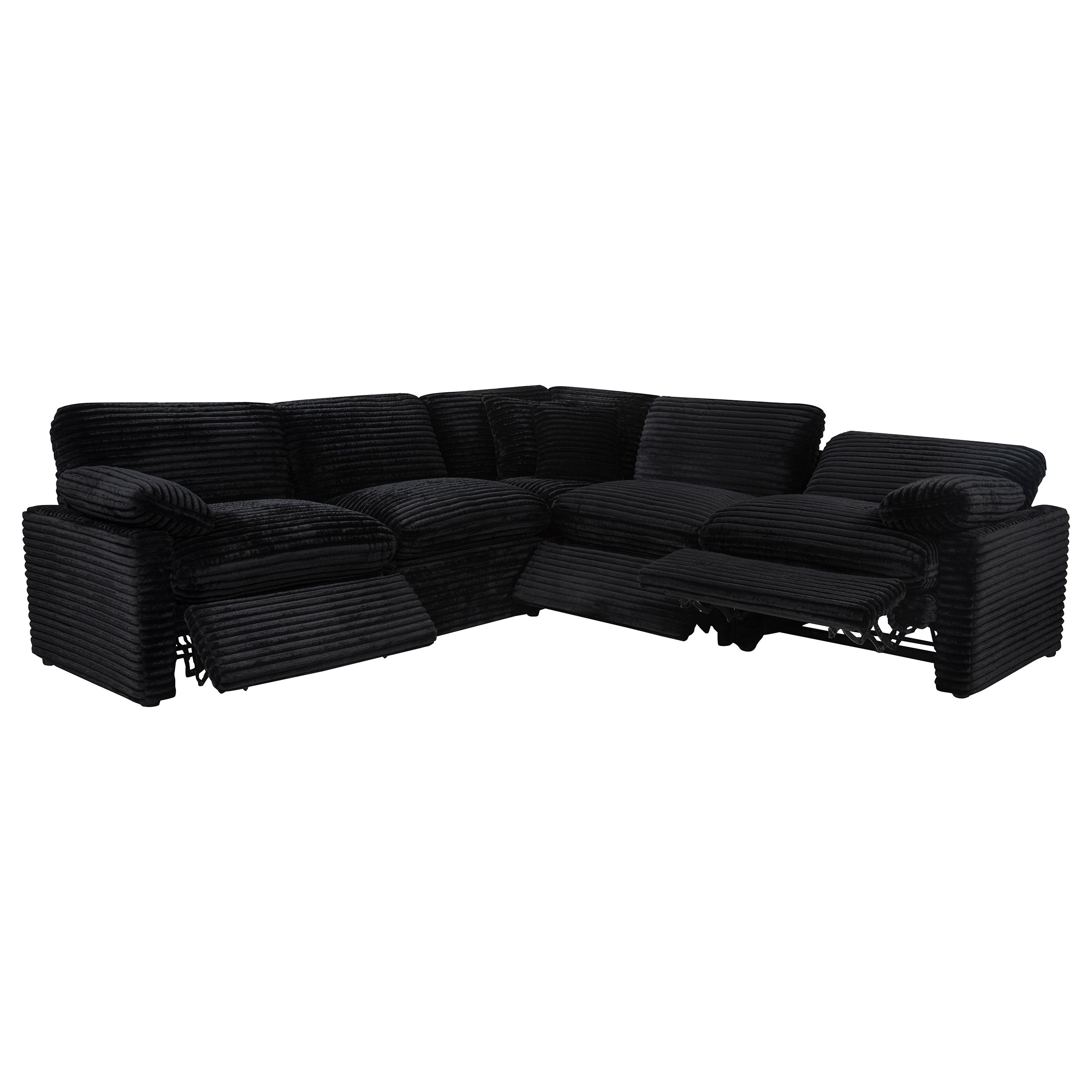 Collins 5-piece Modular Power Reclining Sectional Black — view 5