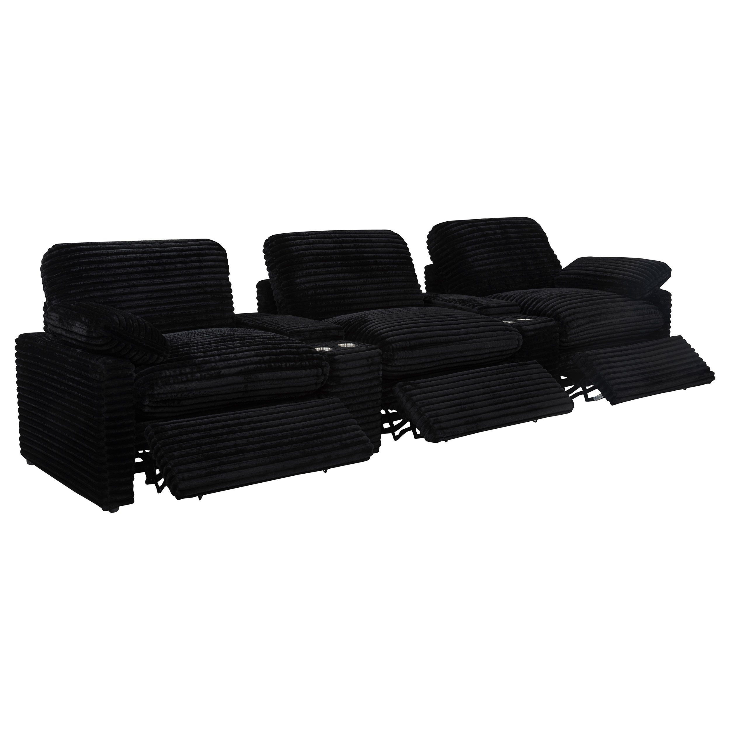 Collins 5-Piece Power Reclining Home Theater Seating Black — view 4