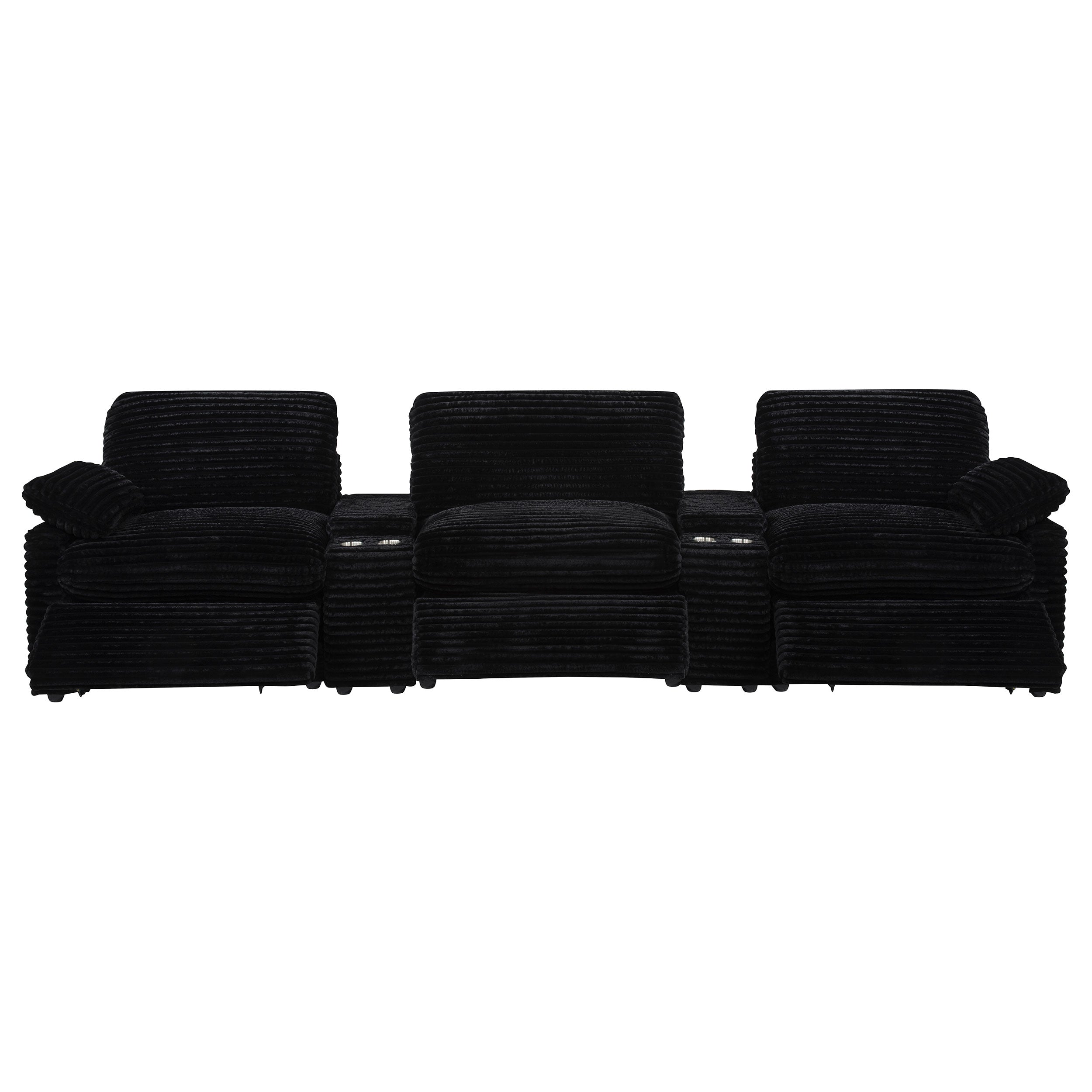 Collins 5-Piece Power Reclining Home Theater Seating Black — view 6