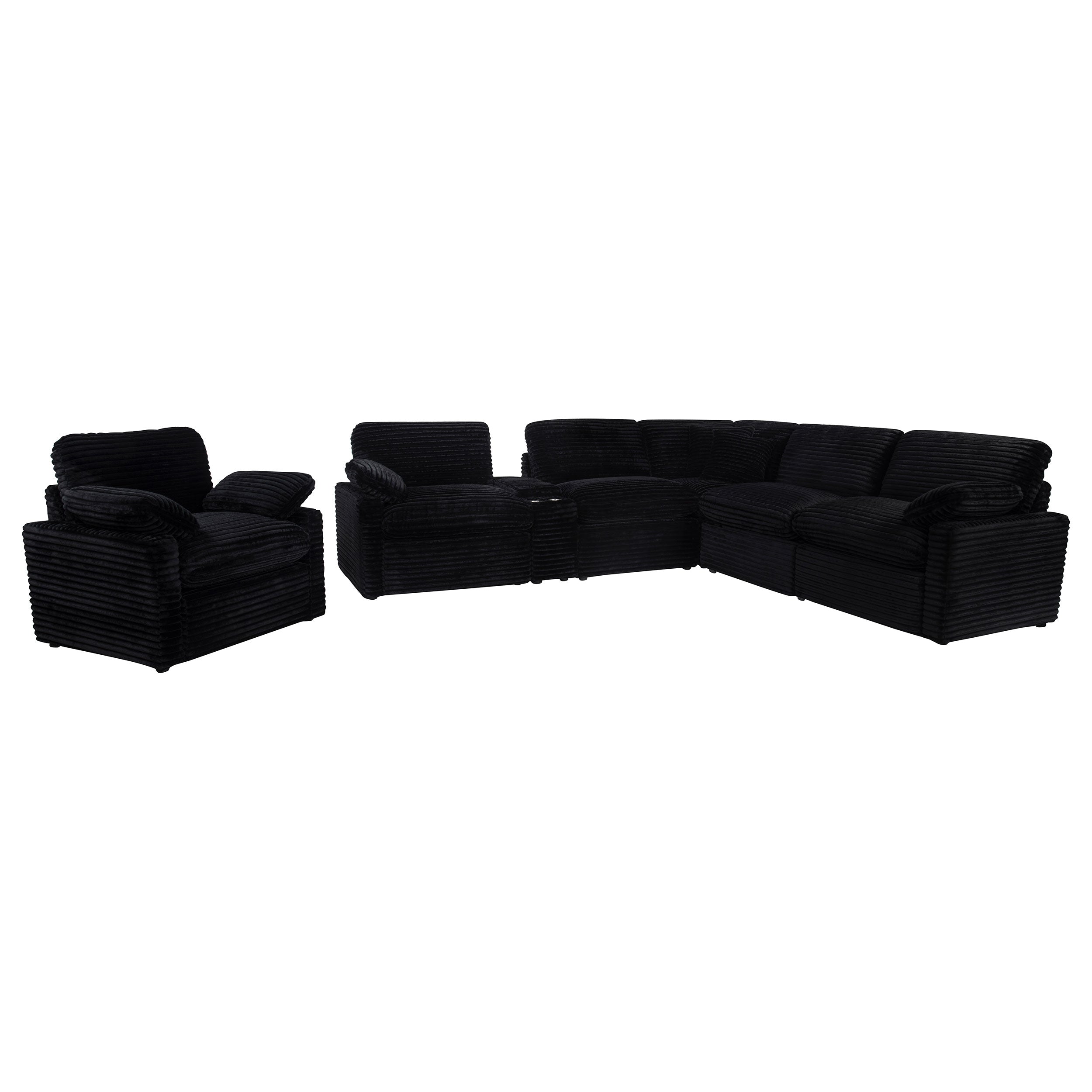 Collins Upholstered Power Recliner Chair Black — view 13