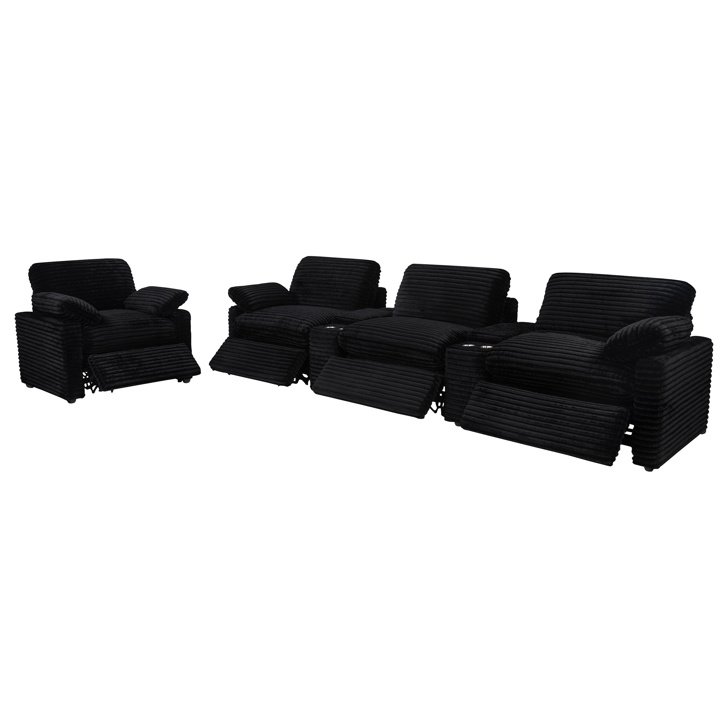 Collins Upholstered Power Recliner Chair Black — view 16