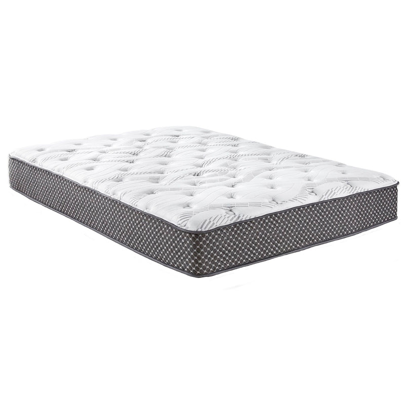 10" Twin Long Quilted Hybrid Mattress, Medium Firm - Black / White
