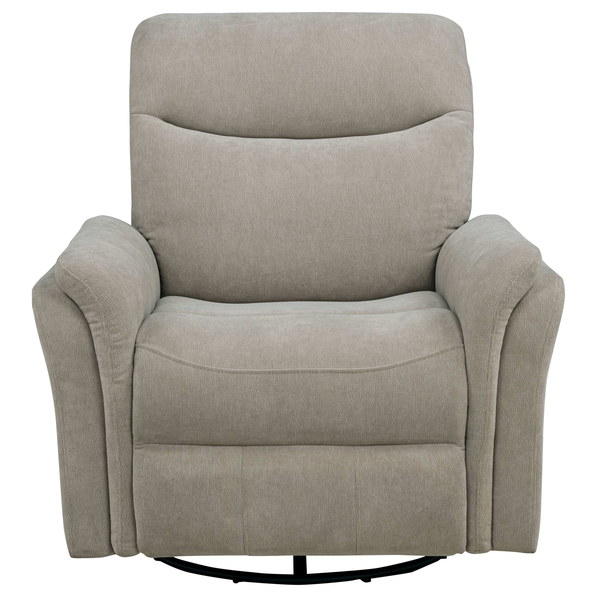 Adler Upholstered Power Swivel Glider Recliner Greige — view 6