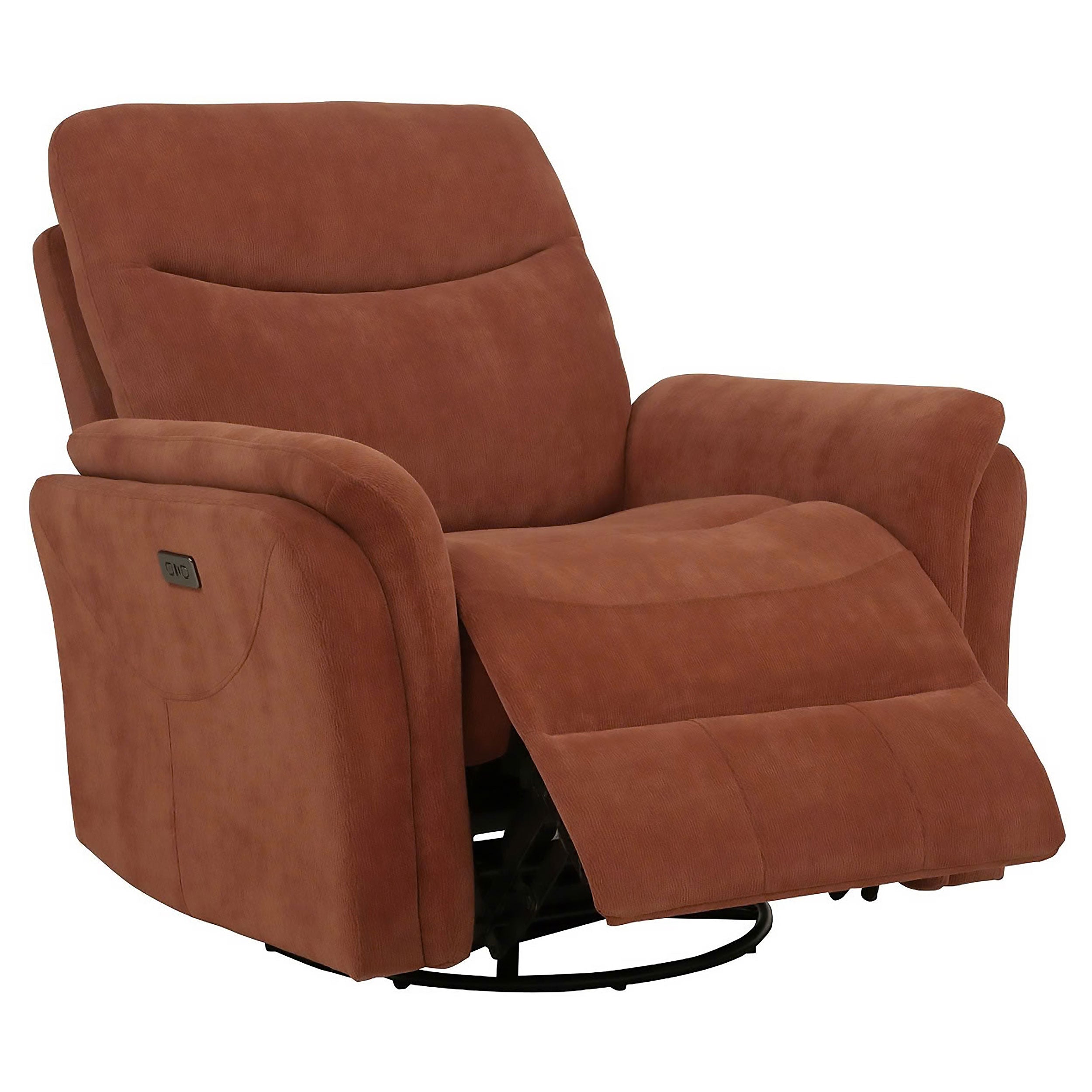 Adler Upholstered Power Swivel Glider Recliner Rust — view 1