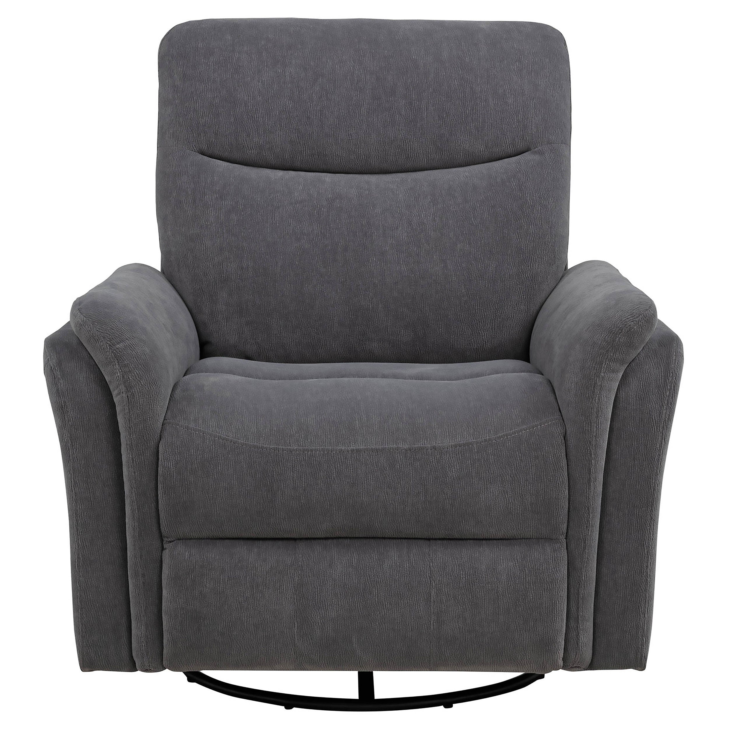 Adler Upholstered Power Swivel Glider Recliner Charcoal Grey — view 6