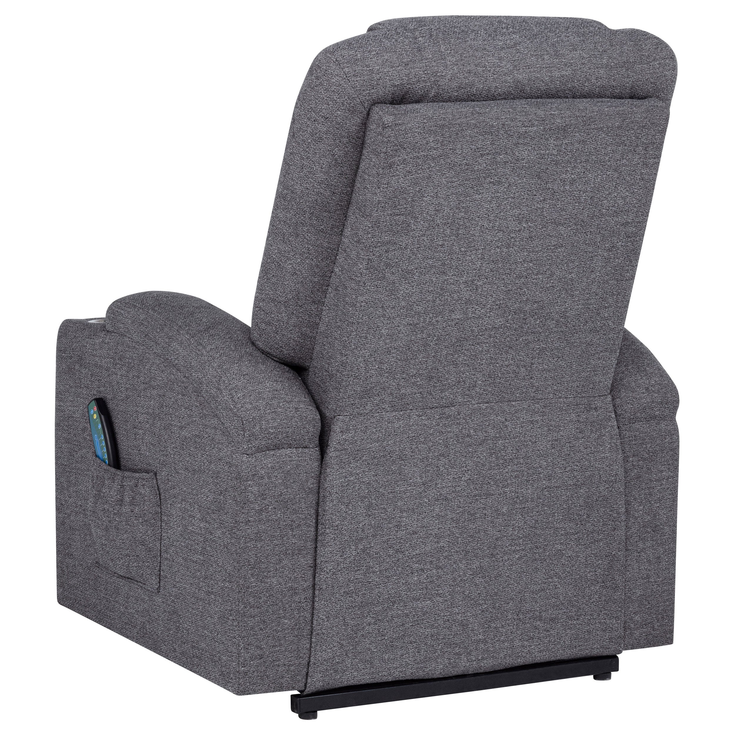 Louie Chenille Upholstered Power Lift Massage Chair Grey — view 9