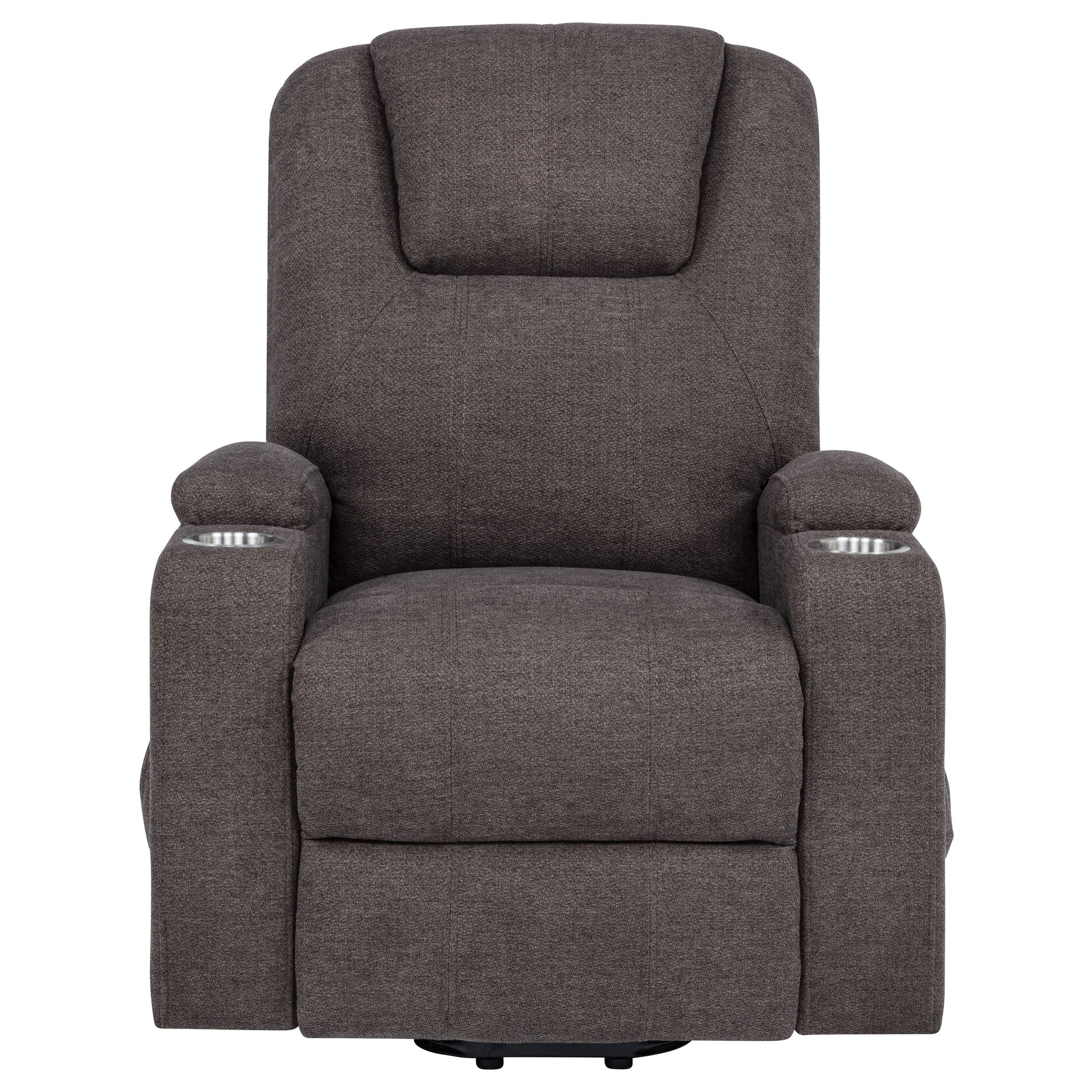 Louie Chenille Upholstered Power Lift Massage Chair Brown — view 8