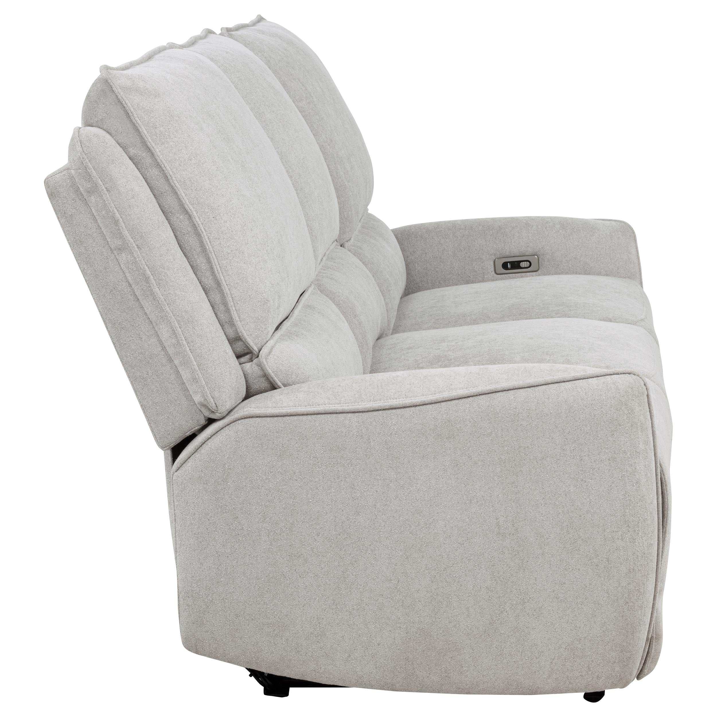 Sylmar Chenille Upholstered Power Reclining Sofa Dove Grey — view 9