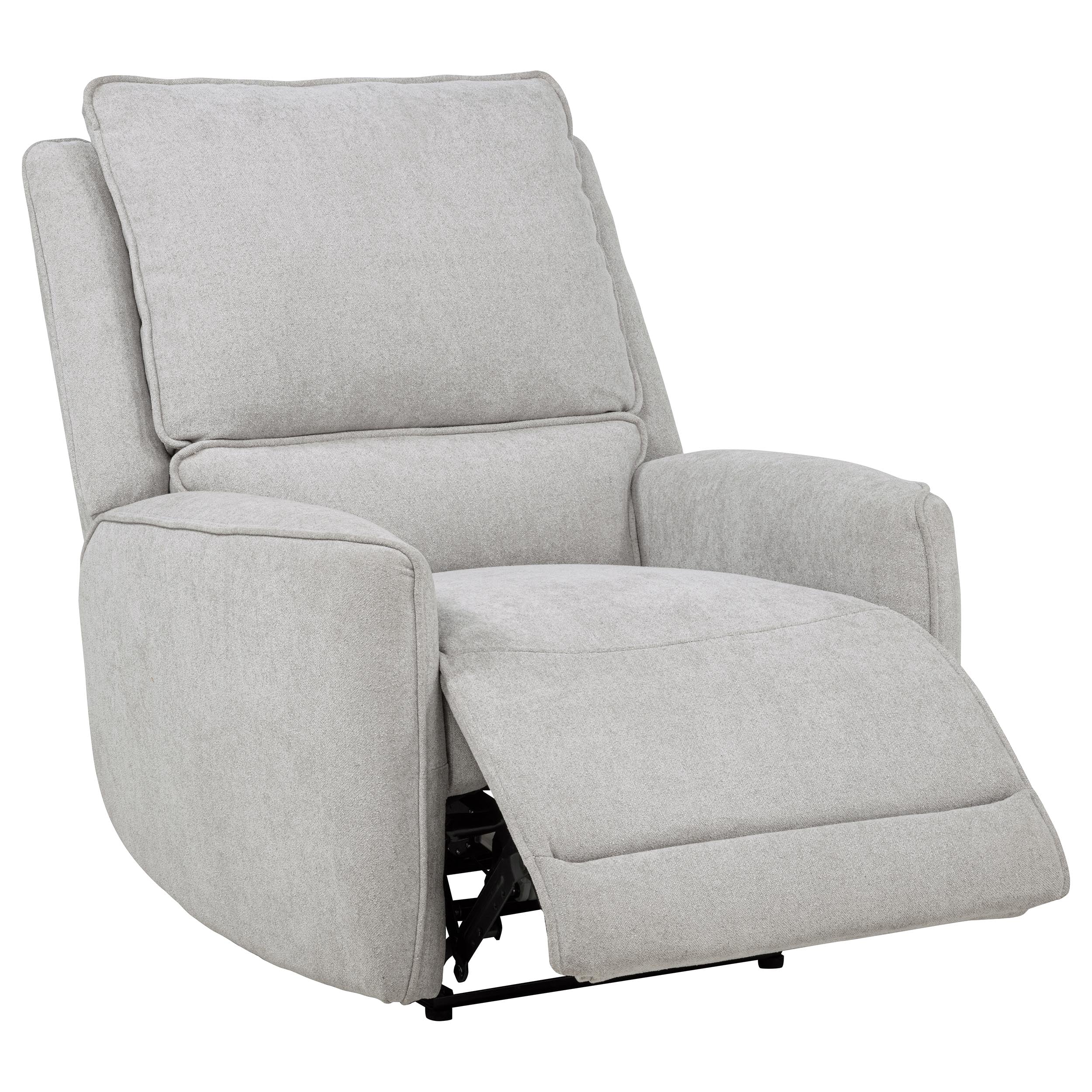 Sylmar Chenille Upholstered Power Recliner Dove Grey — view 3
