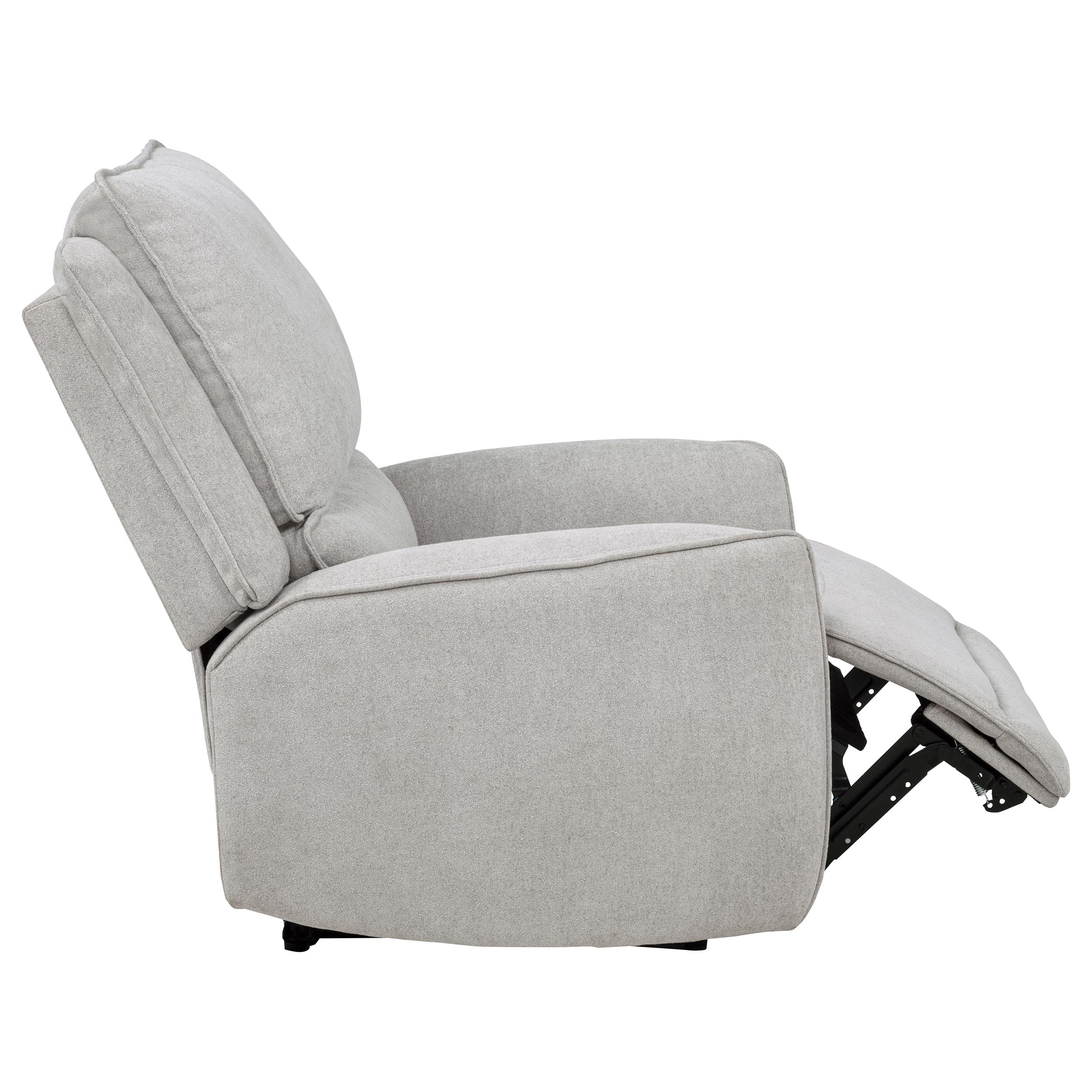 Sylmar Chenille Upholstered Power Recliner Dove Grey — view 8