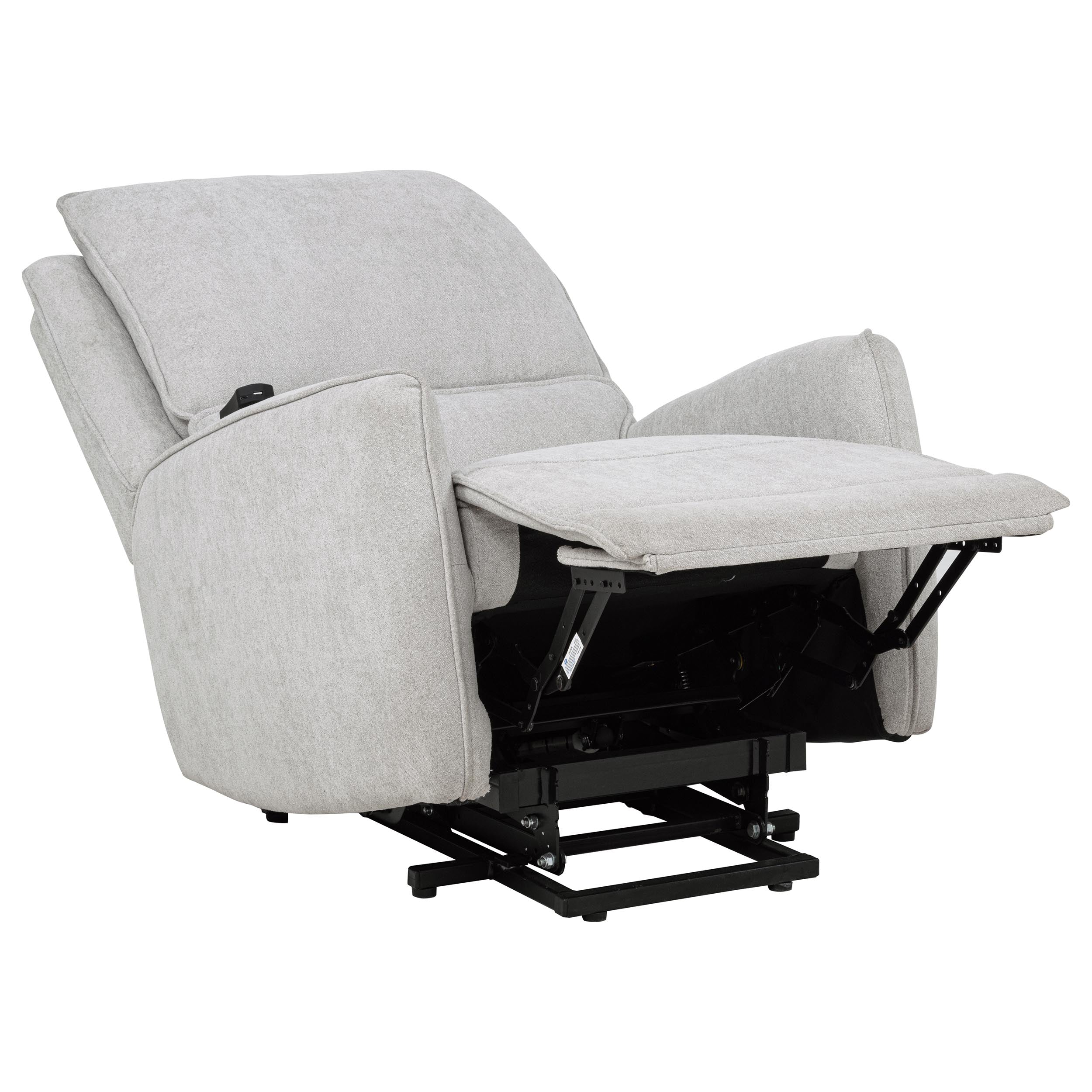 Sylmar Chenille Upholstered Dual Power Lift Recliner Dove Grey — view 4