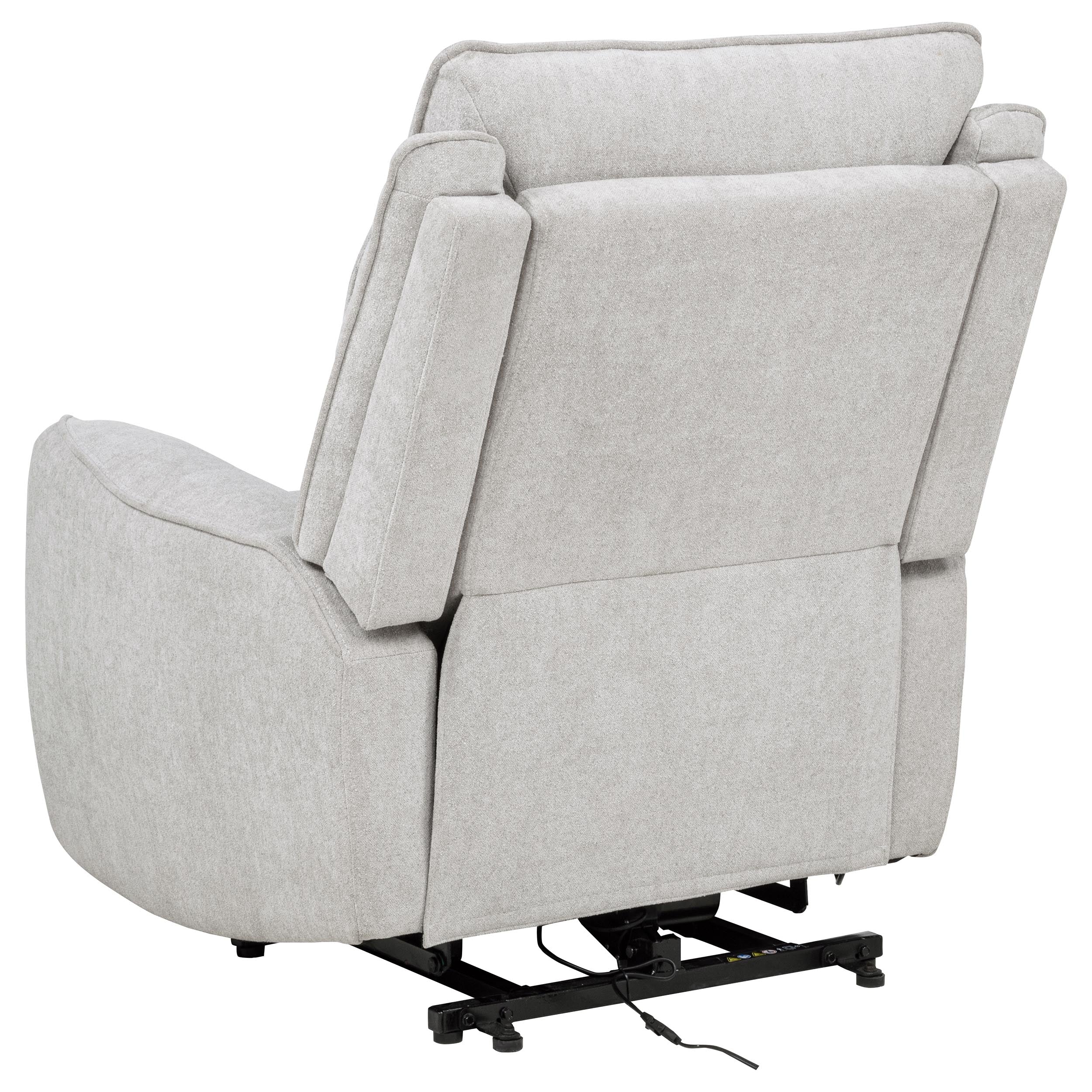Sylmar Chenille Upholstered Dual Power Lift Recliner Dove Grey — view 7
