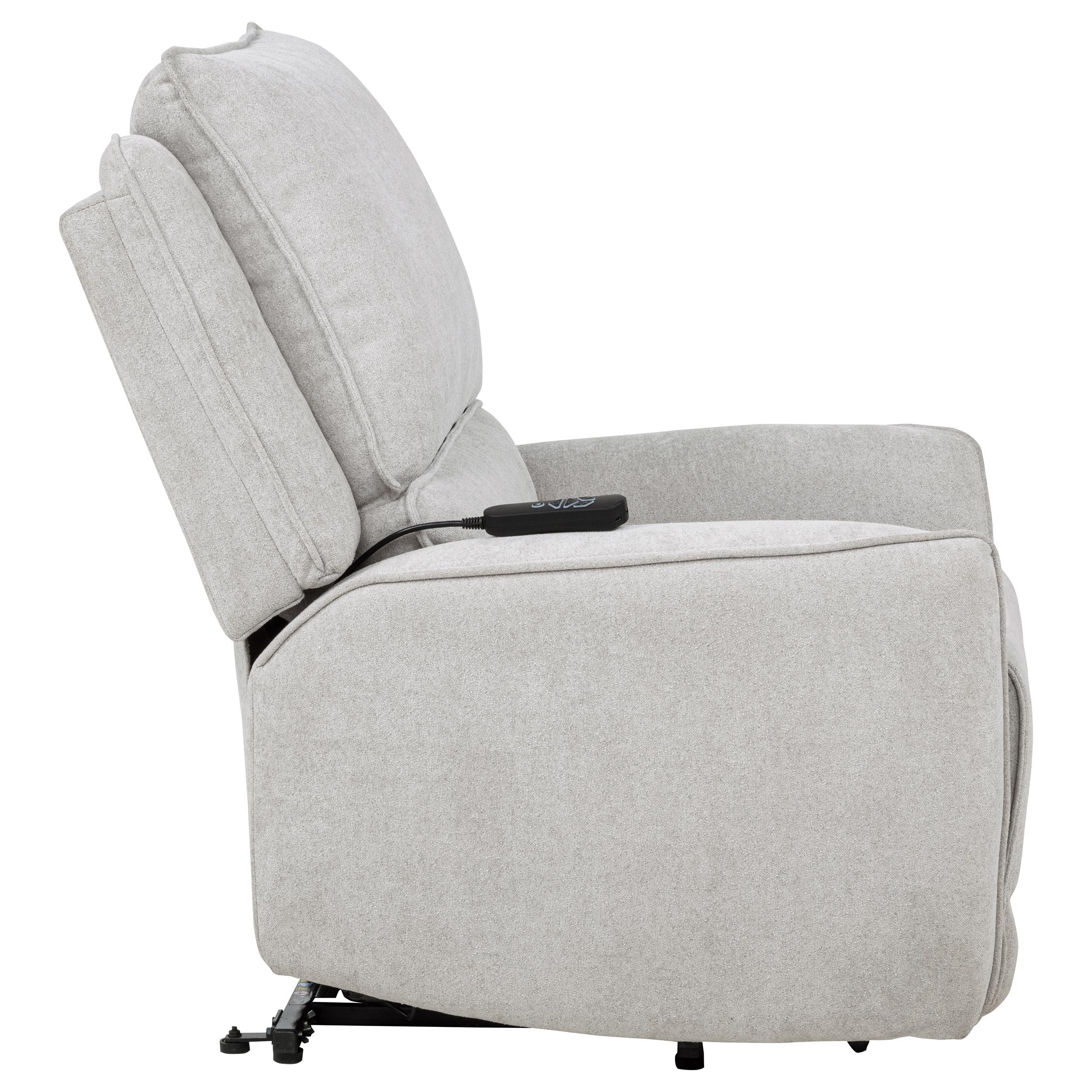 Sylmar Chenille Upholstered Dual Power Lift Recliner Dove Grey — view 9