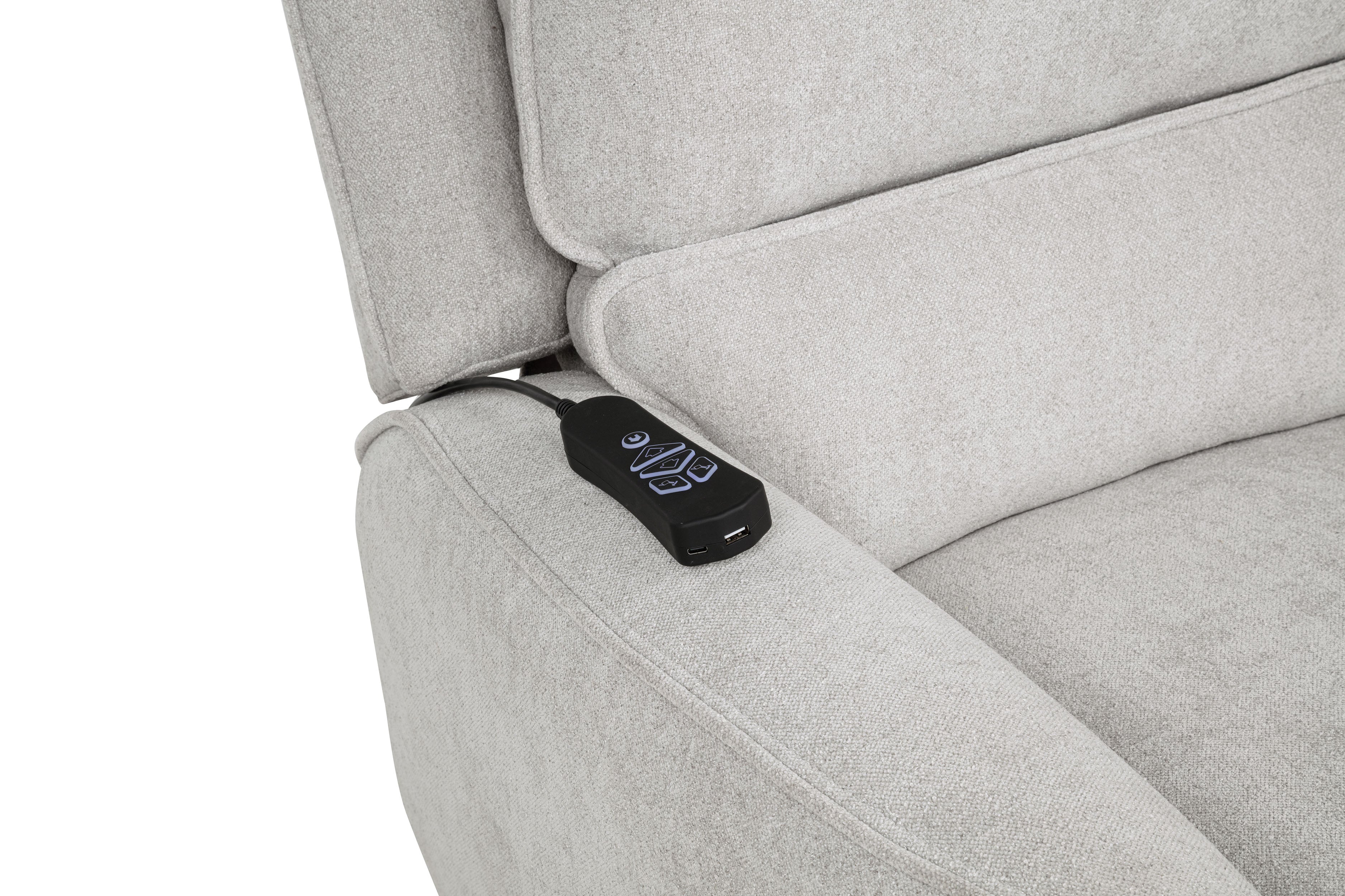 Sylmar Chenille Upholstered Dual Power Lift Recliner Dove Grey — view 13