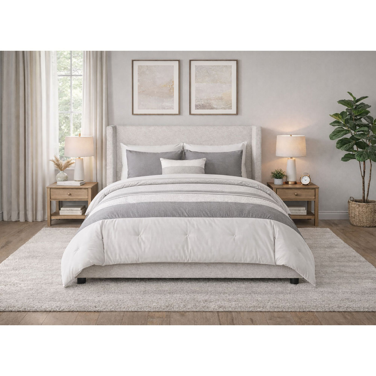 Angeline Complete Non-Storage Bed in Gray by Elements International, view 9