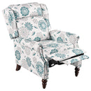 Push Back Recliner Chair Upholstered Recliner Armchair With Classic Wing Back And Solid Gourd-Shaped Legs