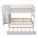 Full over Full Bunk Bed with Twin Size Trundle, White (old sku: LT000026AAK )