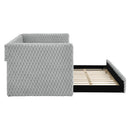 Modern Twin Size Daybed Upholstered Sofa Bed With Pull Out Feature - Dark Gray
